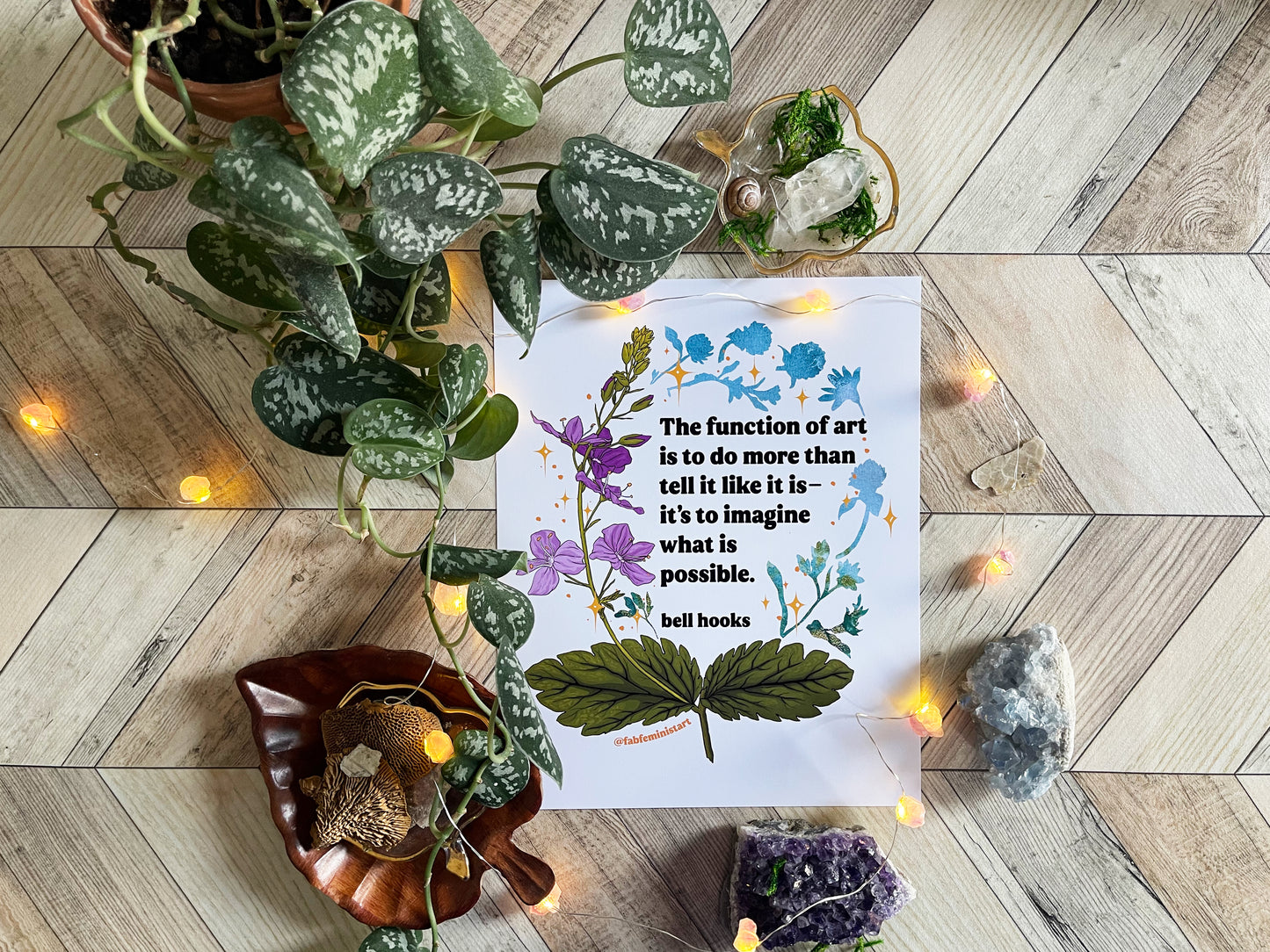 The function of art is to do more than tell it like it is—it's to imagine what is possible, bell hooks: feminist art print