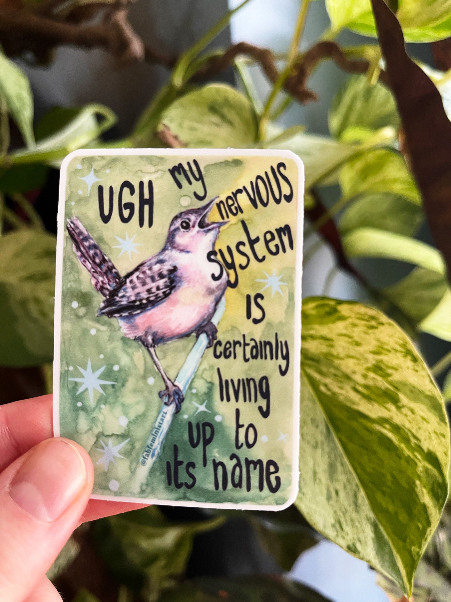 UGH my nervous system is certainly living up to its name: Feminist Sticker
