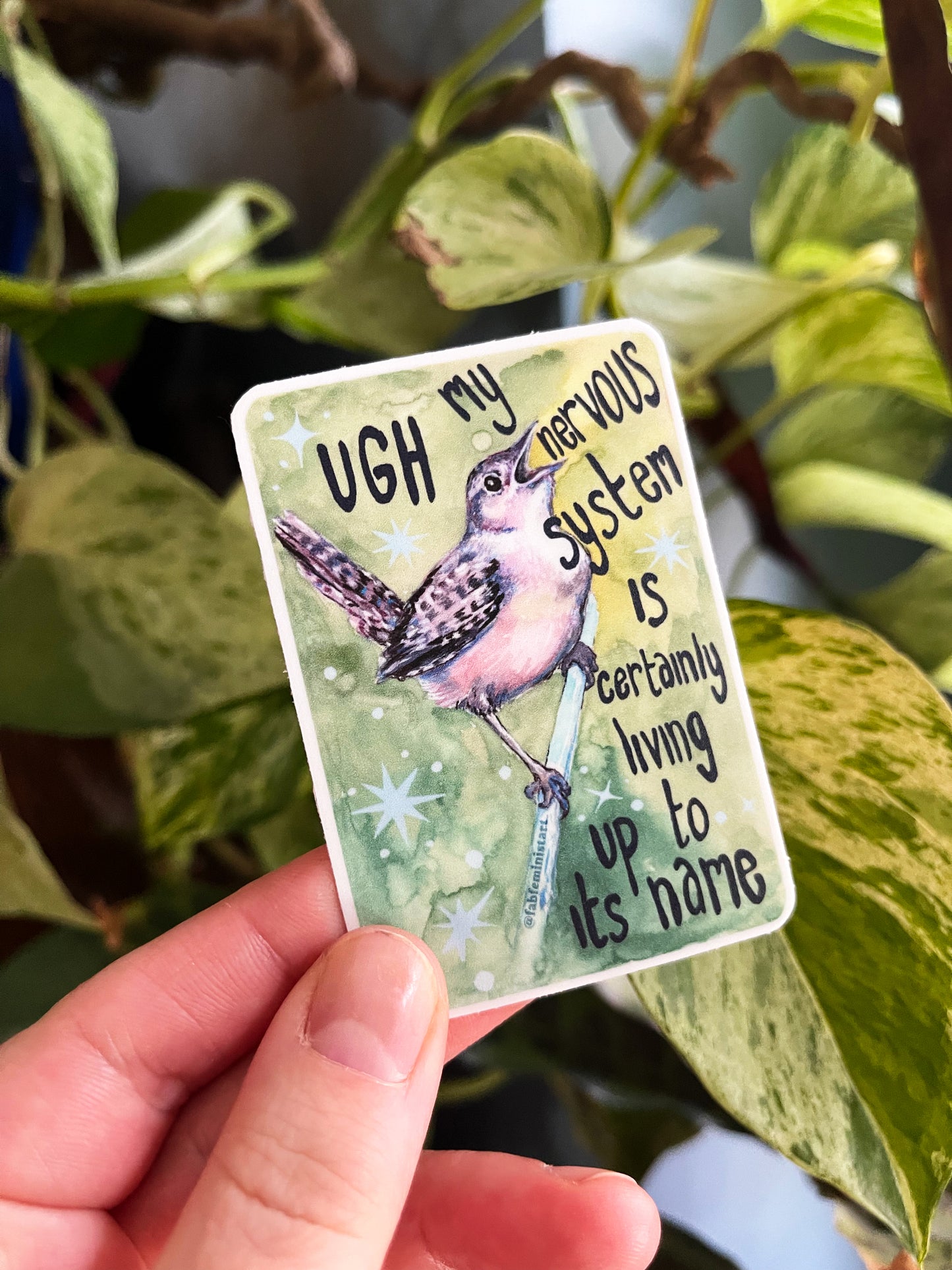 UGH my nervous system is certainly living up to its name: Feminist Sticker