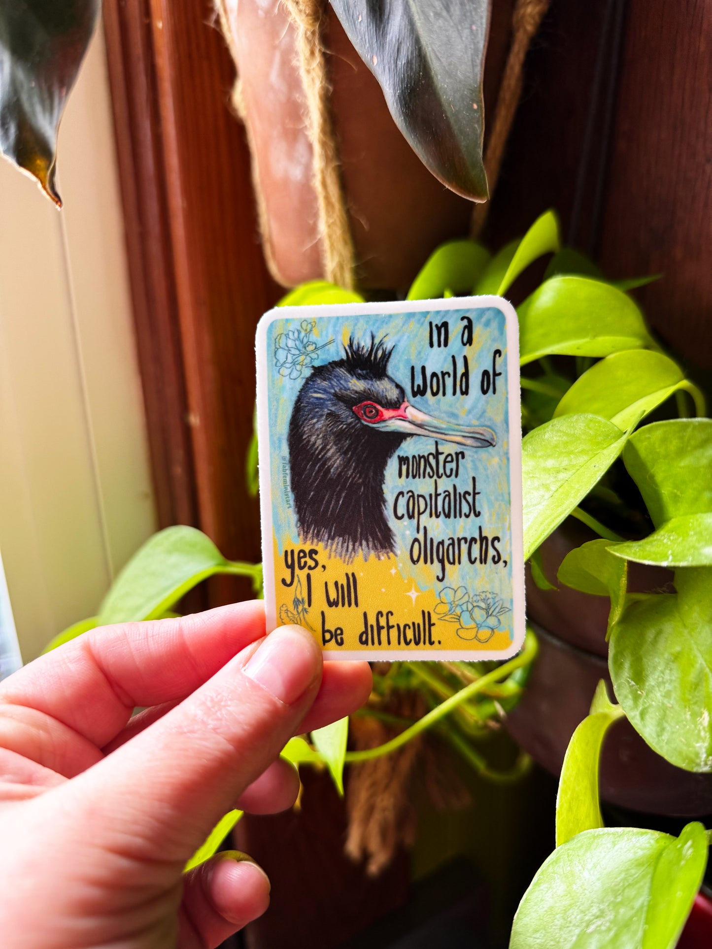 In A World Of Monster Capitalist Oligarchs: Feminist Sticker