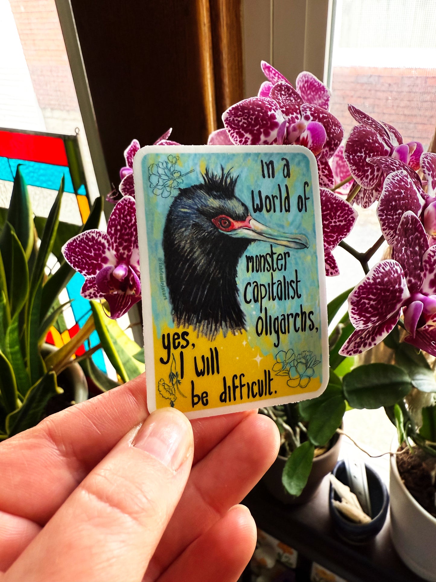In A World Of Monster Capitalist Oligarchs: Feminist Sticker