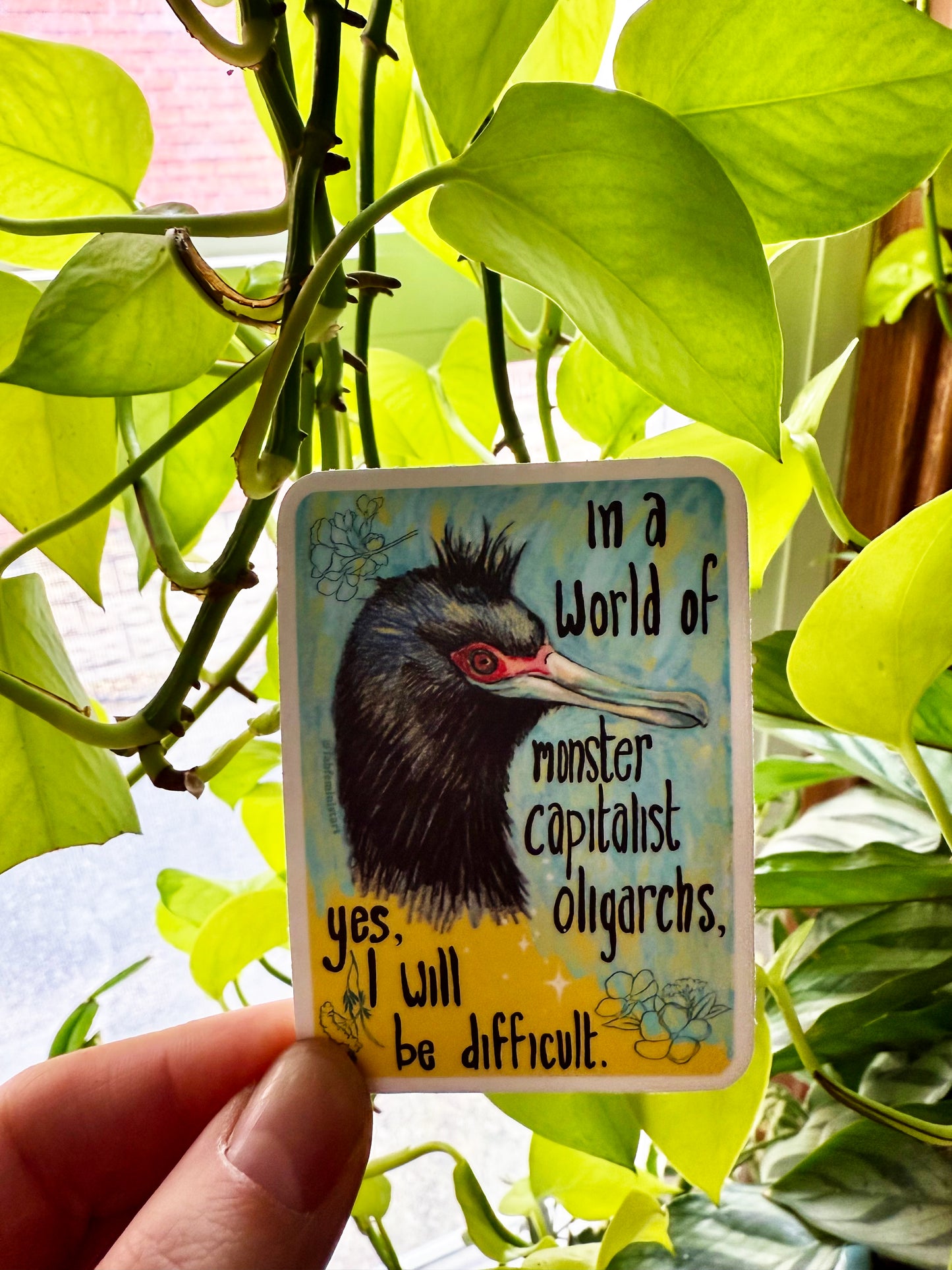 In A World Of Monster Capitalist Oligarchs: Feminist Sticker