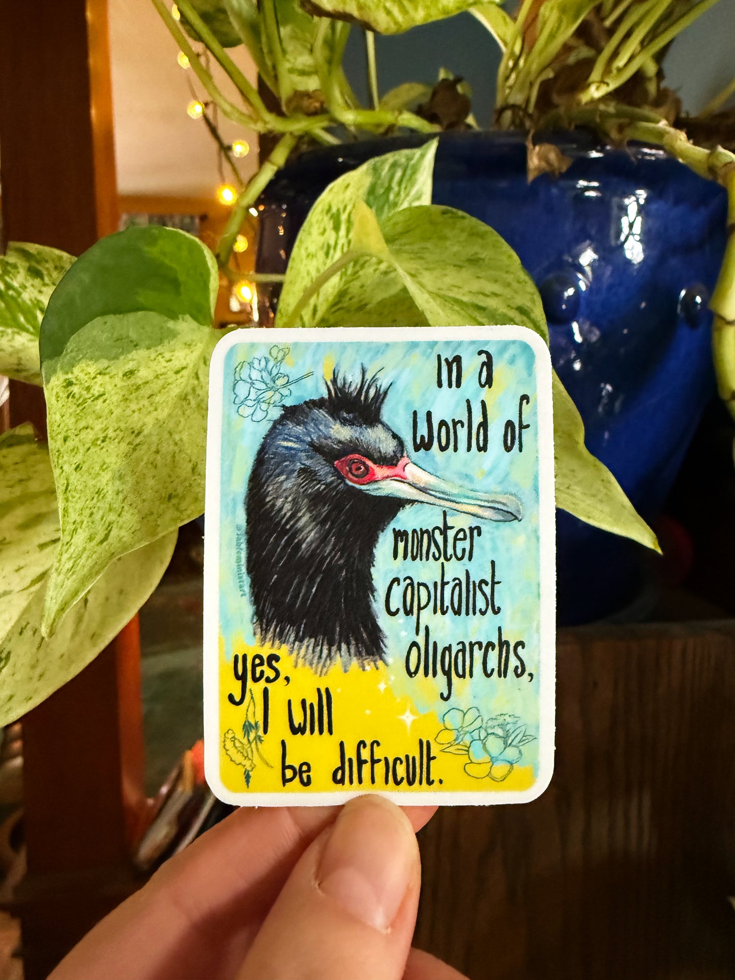 In A World Of Monster Capitalist Oligarchs: Feminist Sticker