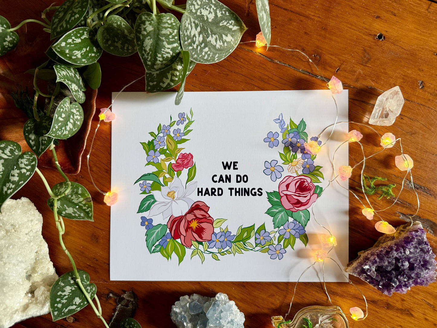 We Can Do Hard Things: Self Care Print