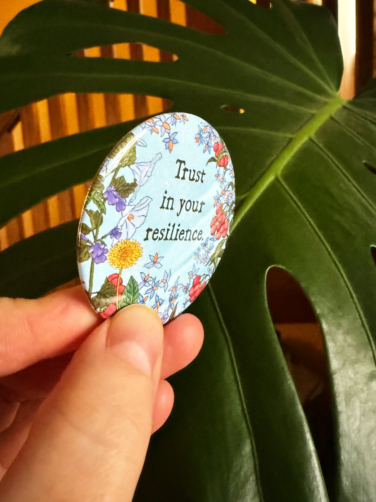 Trust In Your Resilience: Mental Health Pinback Button
