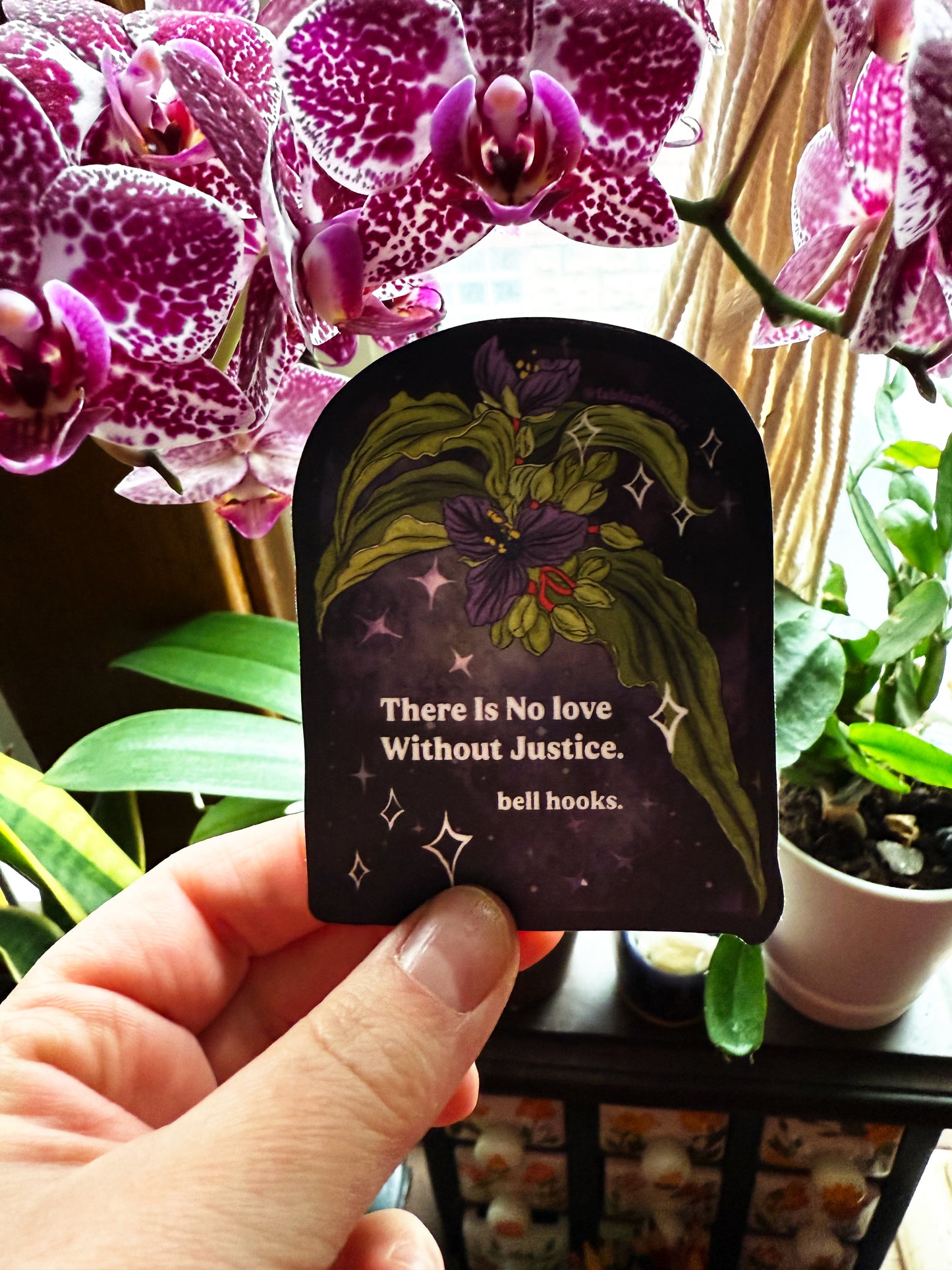 There is no love without justice, bell hooks: Feminist Sticker