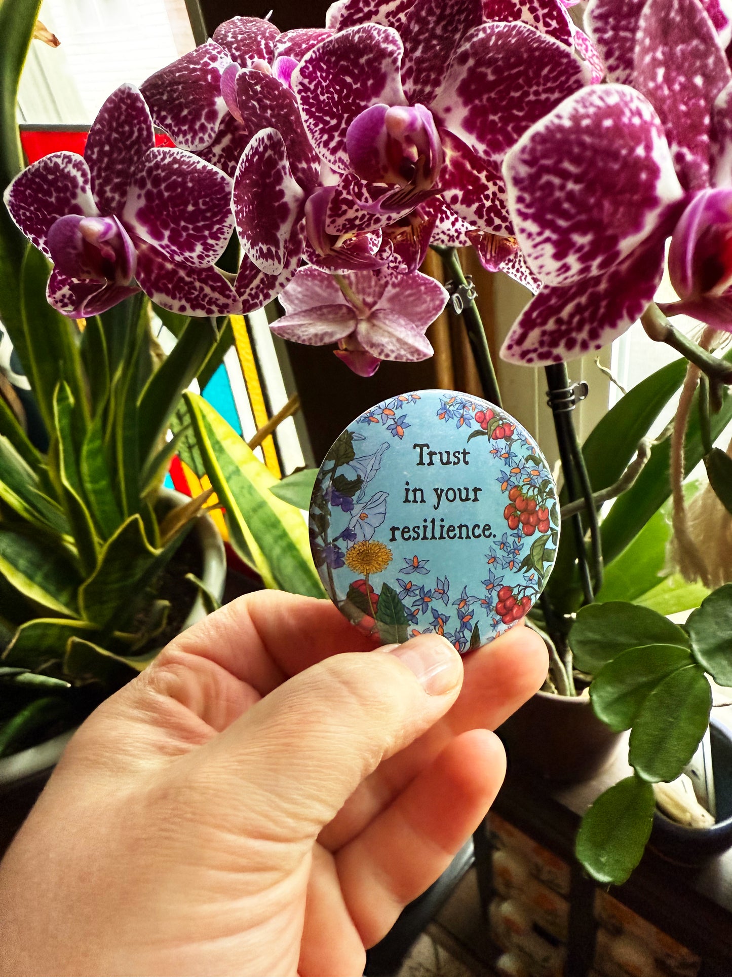 Trust In Your Resilience: Mental Health Pinback Button