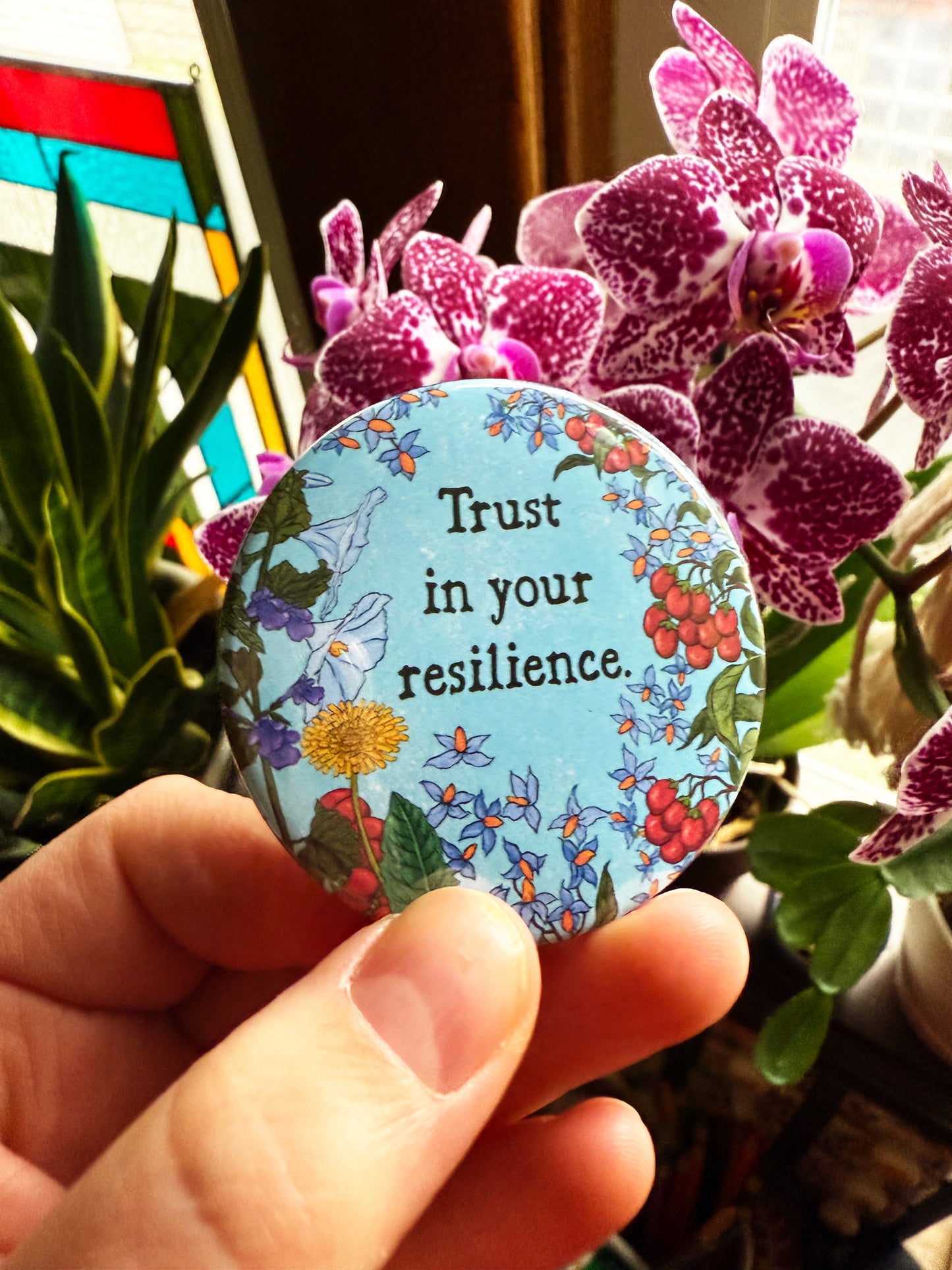Trust In Your Resilience: Mental Health Pinback Button