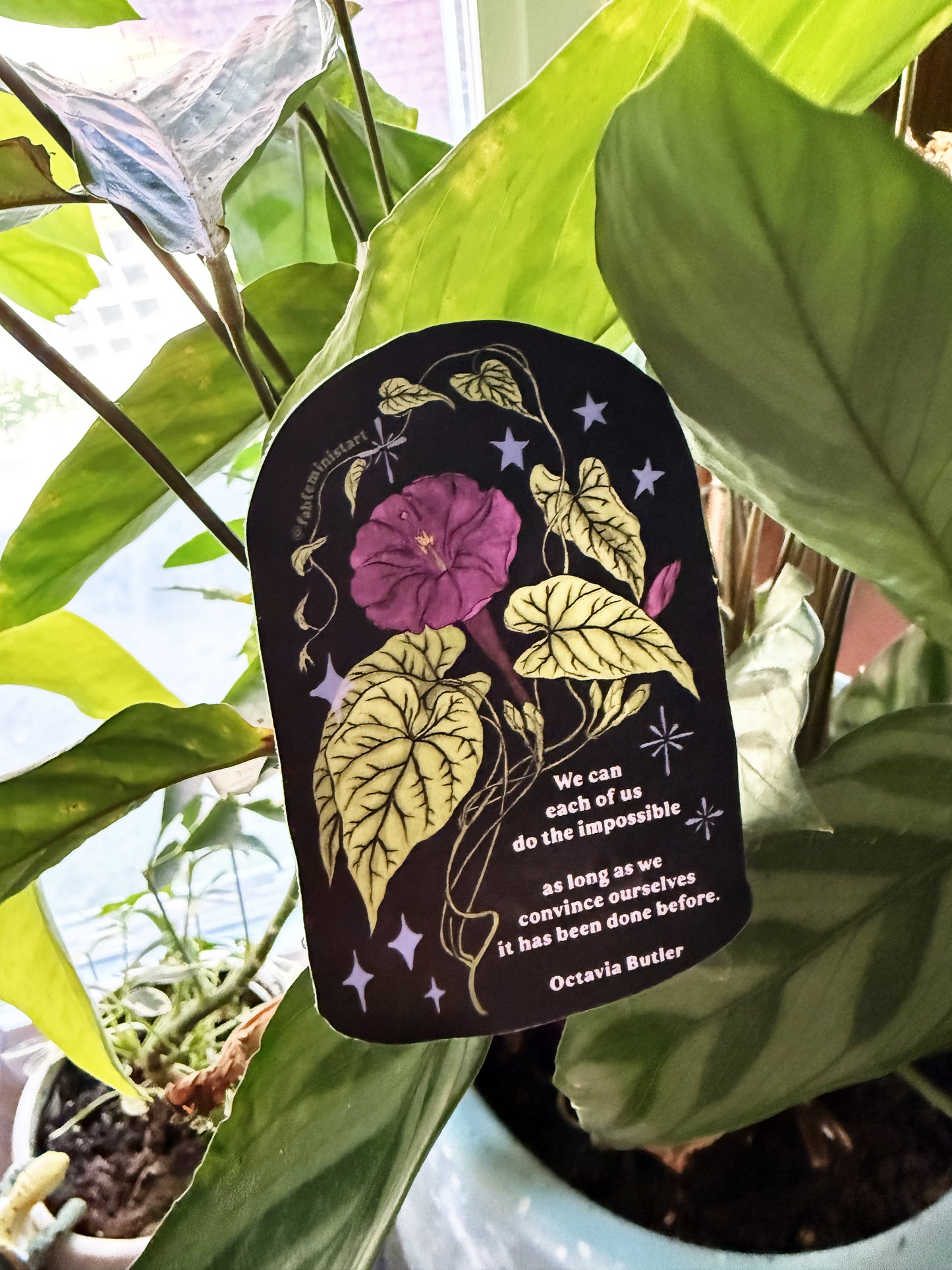 We can do the impossible, Octavia Butler: feminist sticker