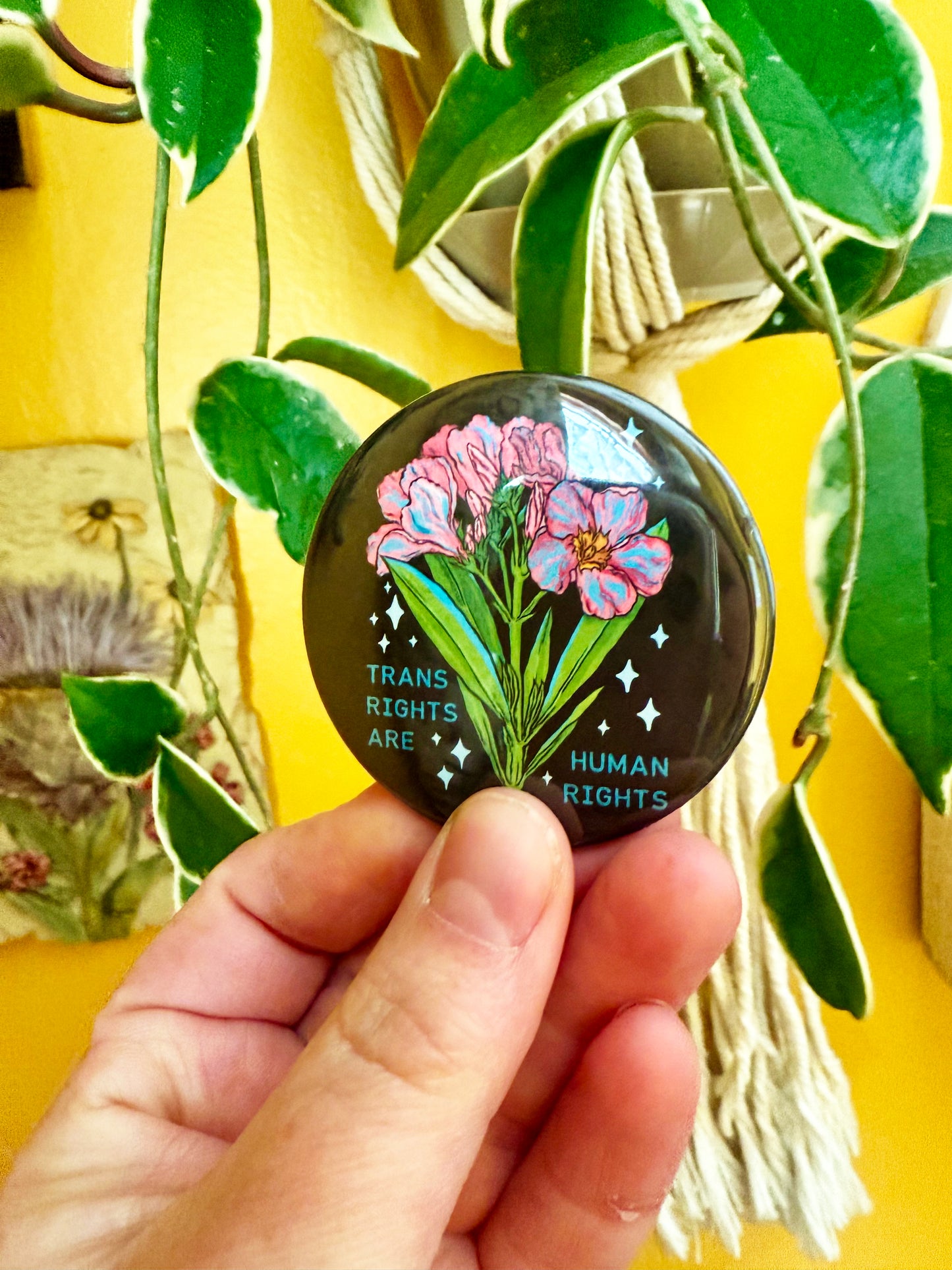 Trans Rights Are Human Rights: Mental Health Pinback Button
