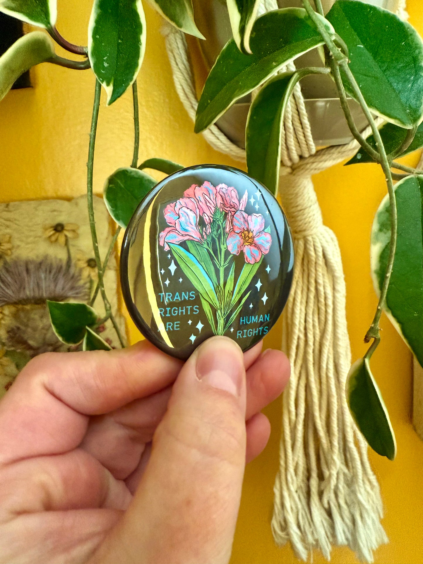 Trans Rights Are Human Rights: Mental Health Pinback Button