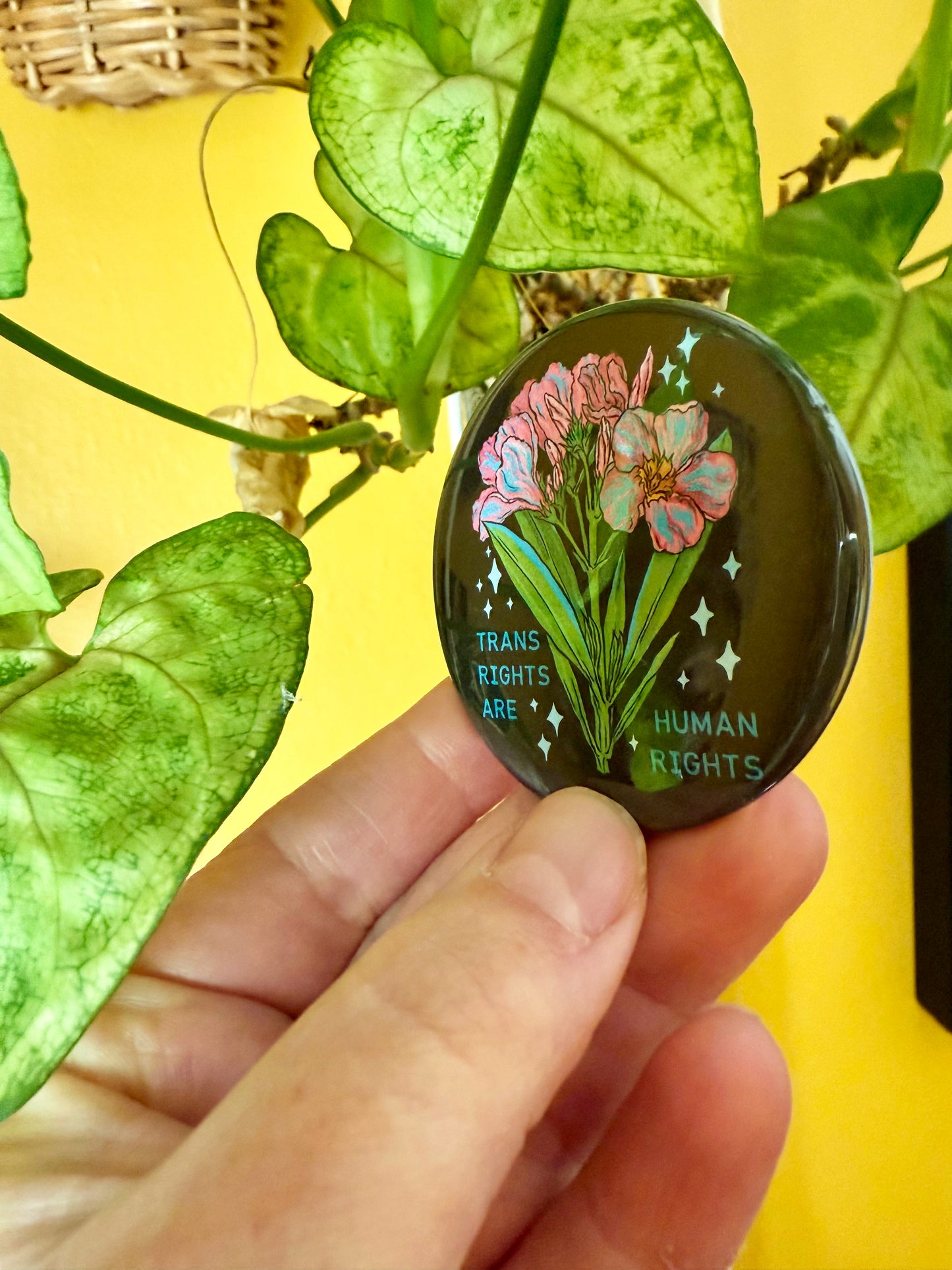 Trans Rights Are Human Rights: Mental Health Pinback Button