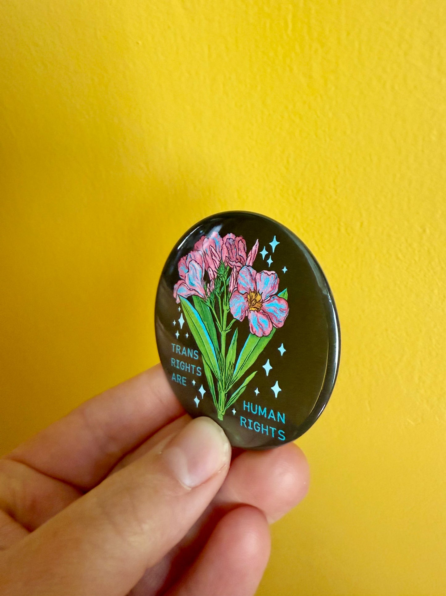 Trans Rights Are Human Rights: Mental Health Pinback Button