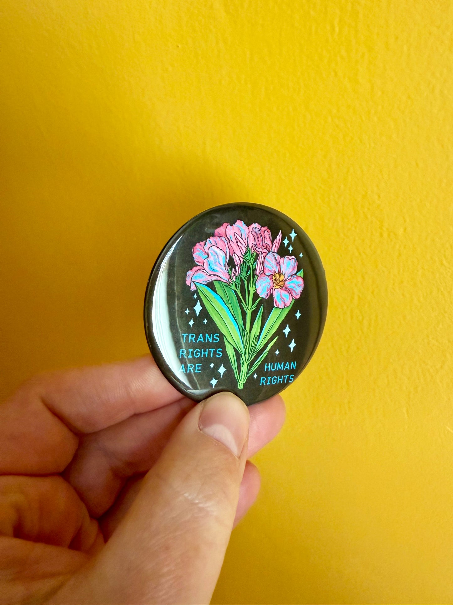 Trans Rights Are Human Rights: Mental Health Pinback Button