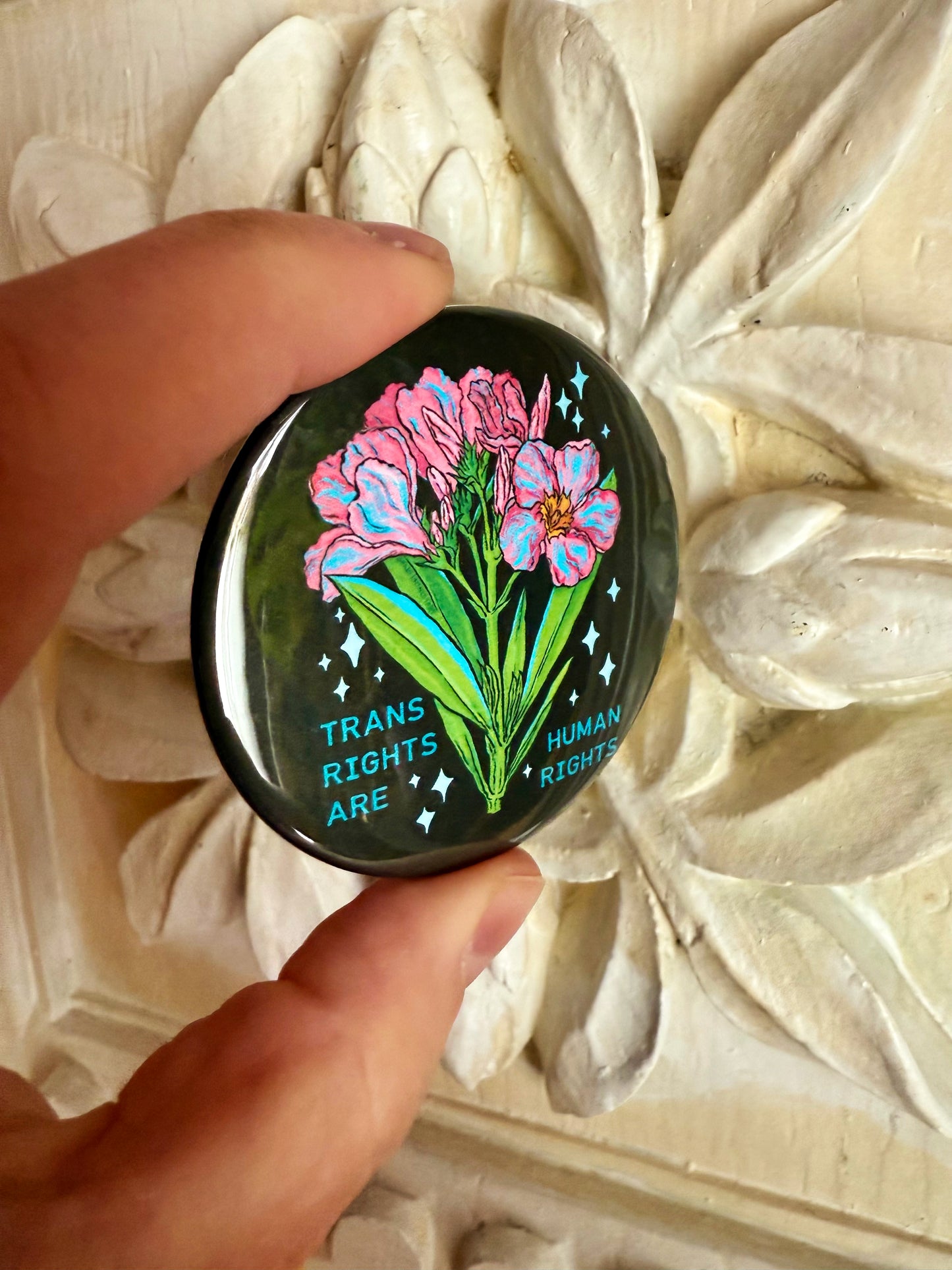 Trans Rights Are Human Rights: Mental Health Pinback Button