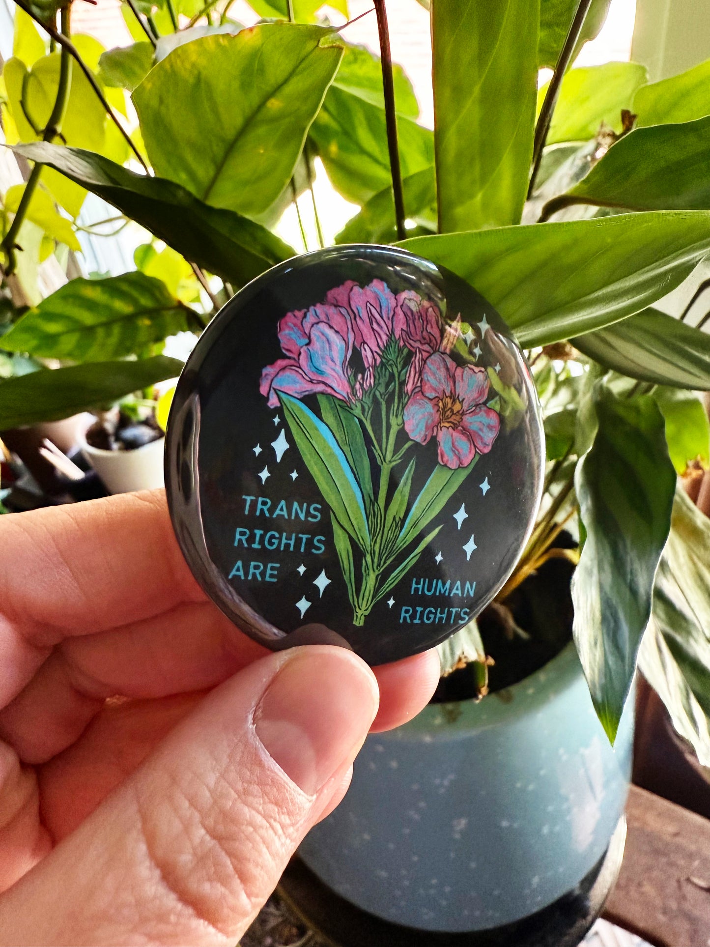 Trans Rights Are Human Rights: Mental Health Pinback Button