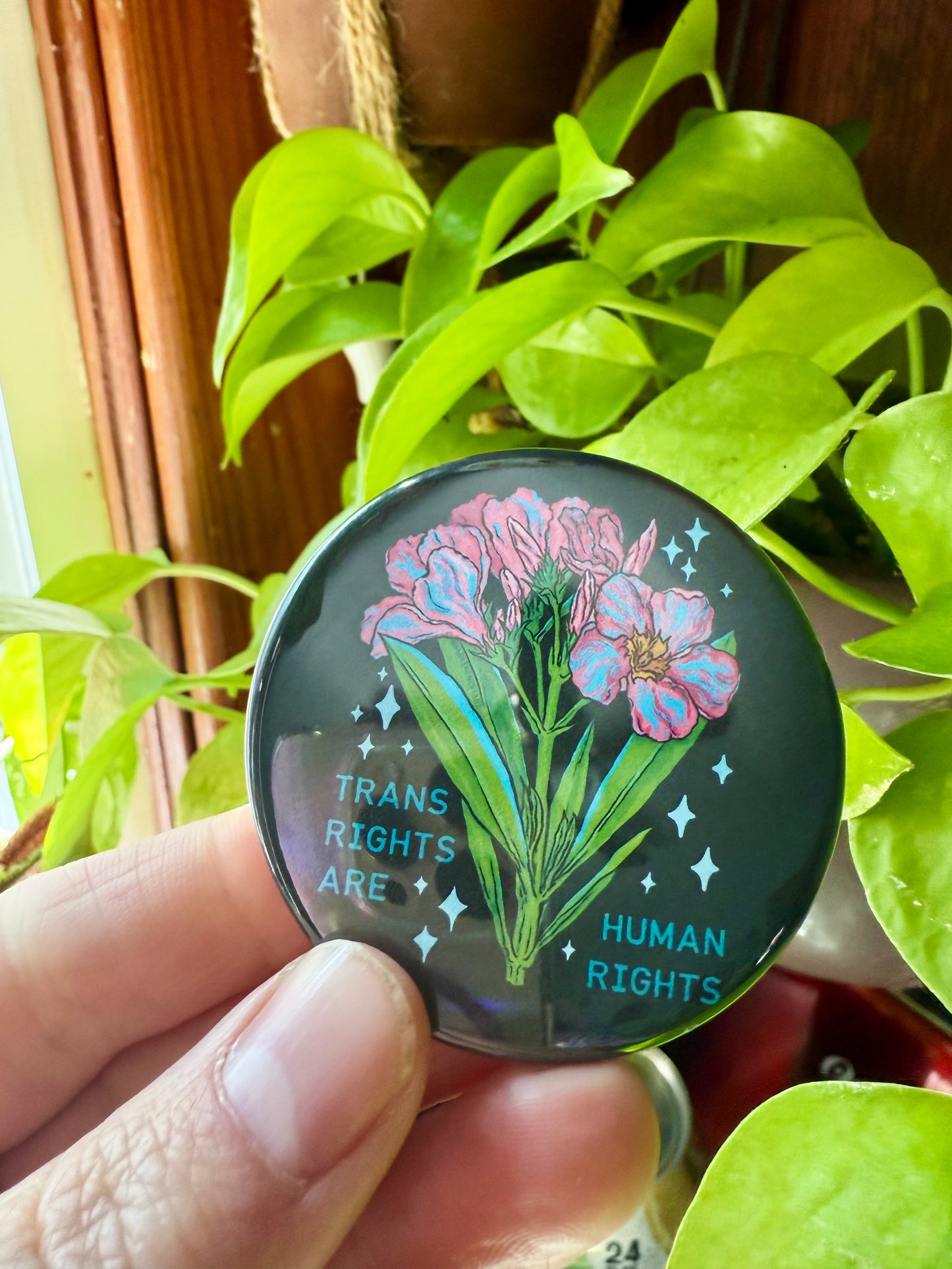 Trans Rights Are Human Rights: Mental Health Pinback Button