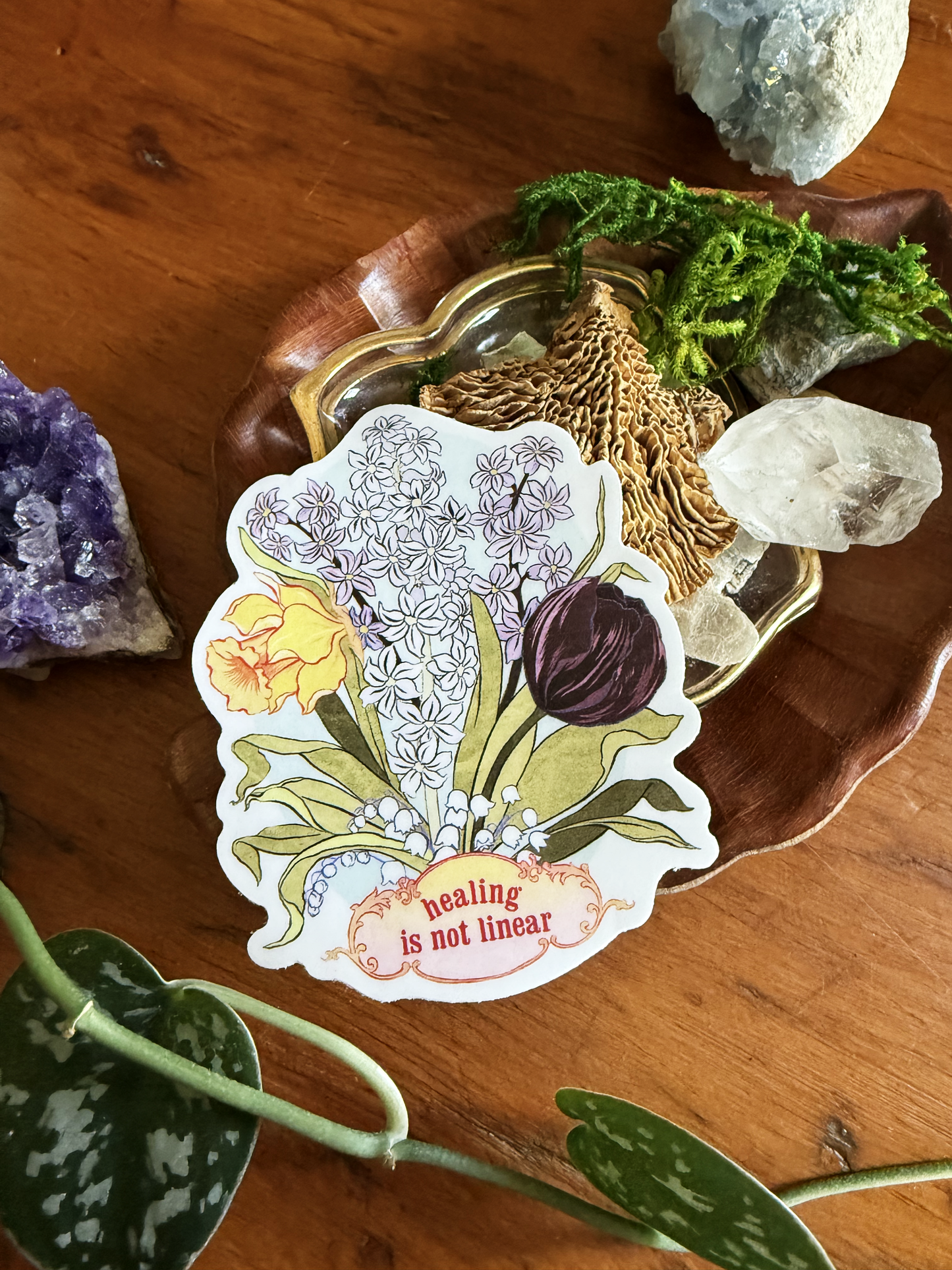 Healing Is Not Linear: Self Care Laptop Sticker