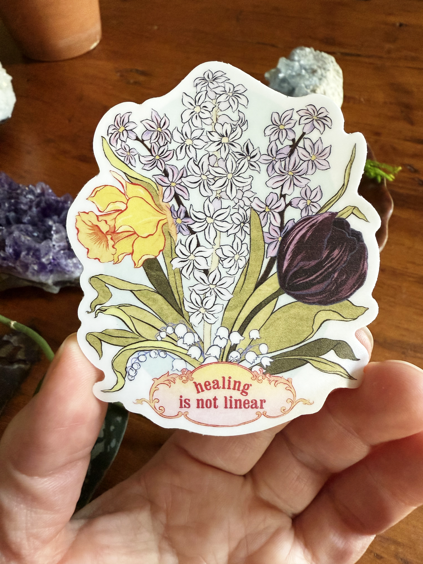 Healing Is Not Linear: Self Care Laptop Sticker