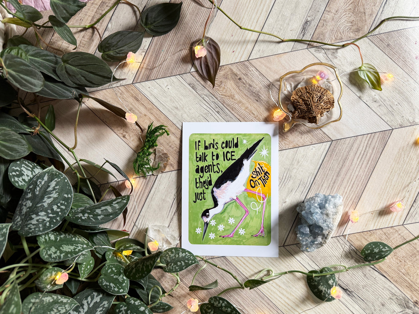 If birds could talk to ICE agents they'd just shit on them: Feminist Art Print