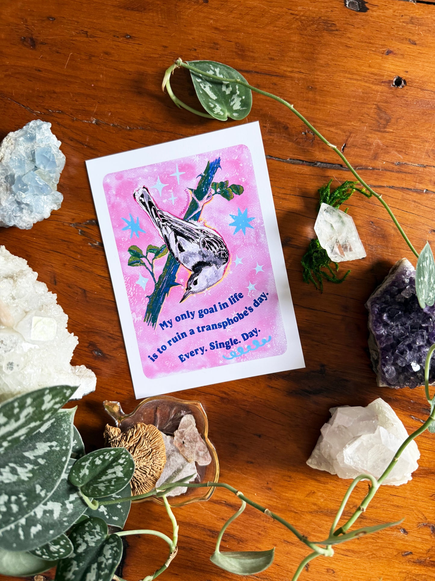 My only goal in life is to ruin a transphobe's day. Every. Single. Day: Feminist Art Print