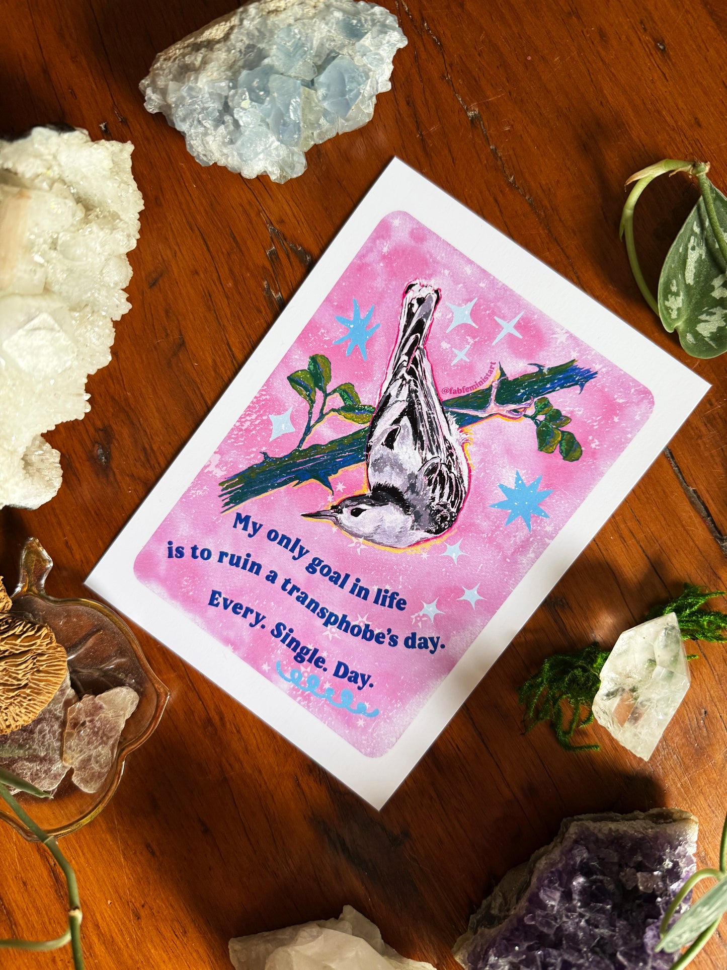 My only goal in life is to ruin a transphobe's day. Every. Single. Day: Feminist Art Print