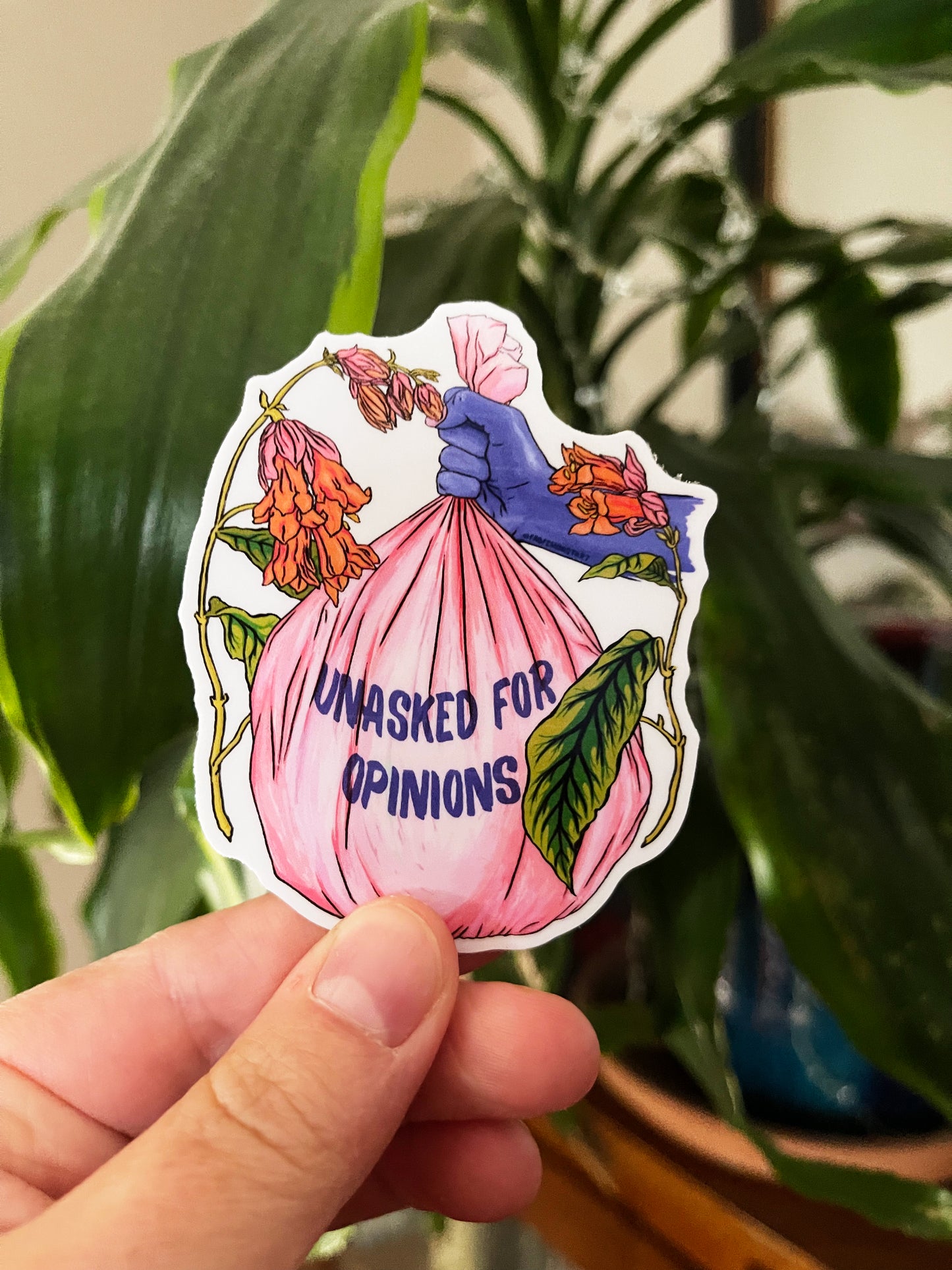 Unasked For Opinions In The Trash: Feminist Sticker