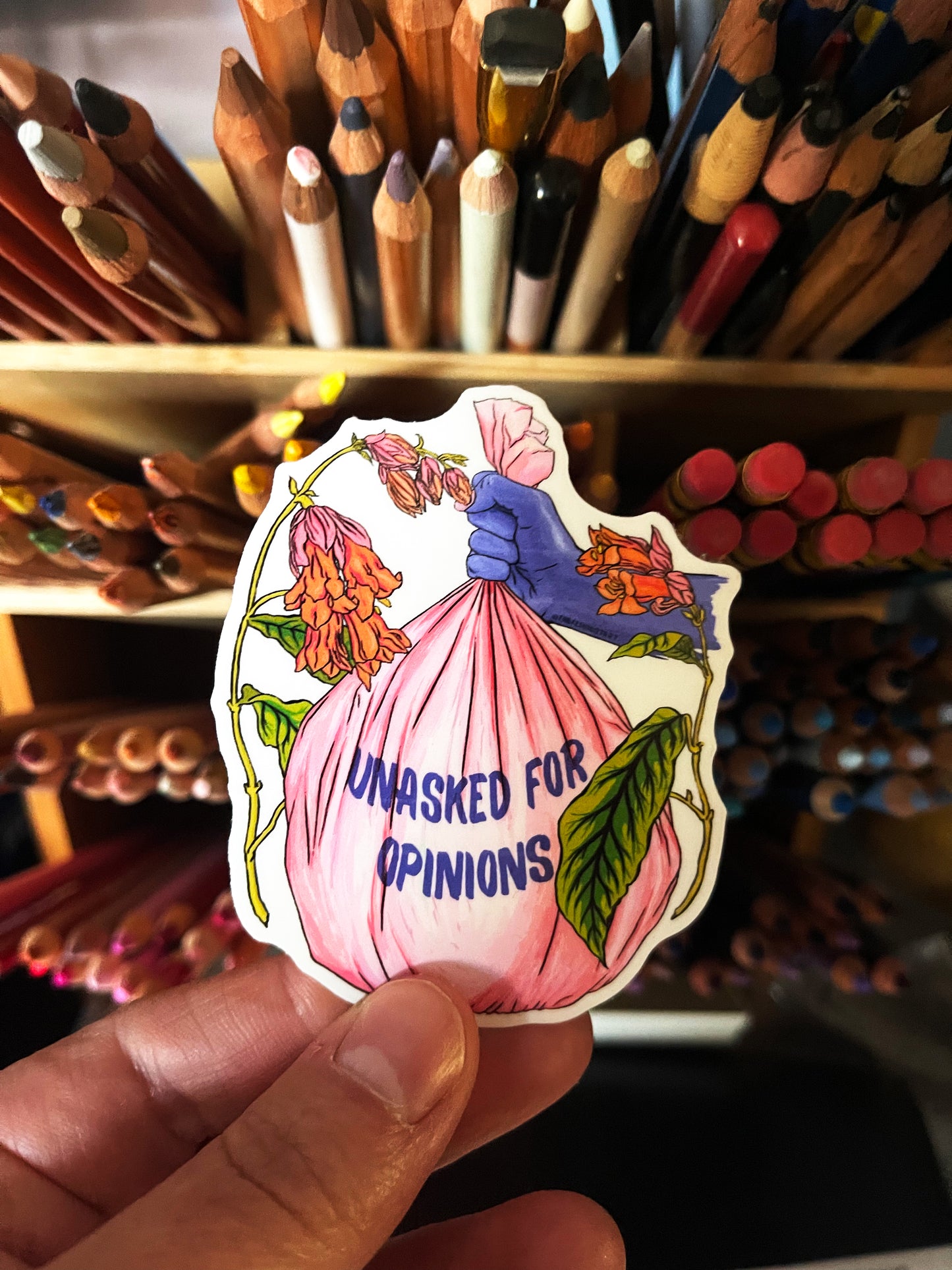 Unasked For Opinions In The Trash: Feminist Sticker