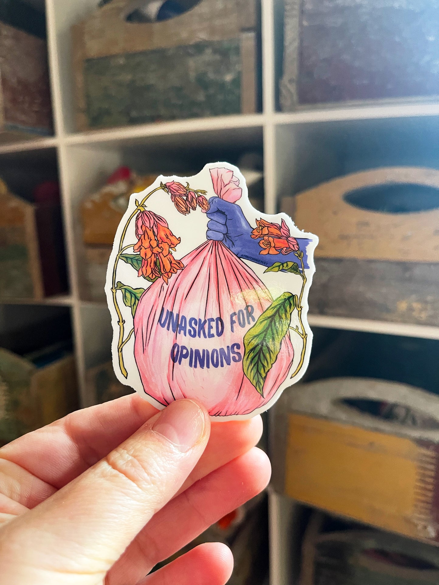 Unasked For Opinions In The Trash: Feminist Sticker