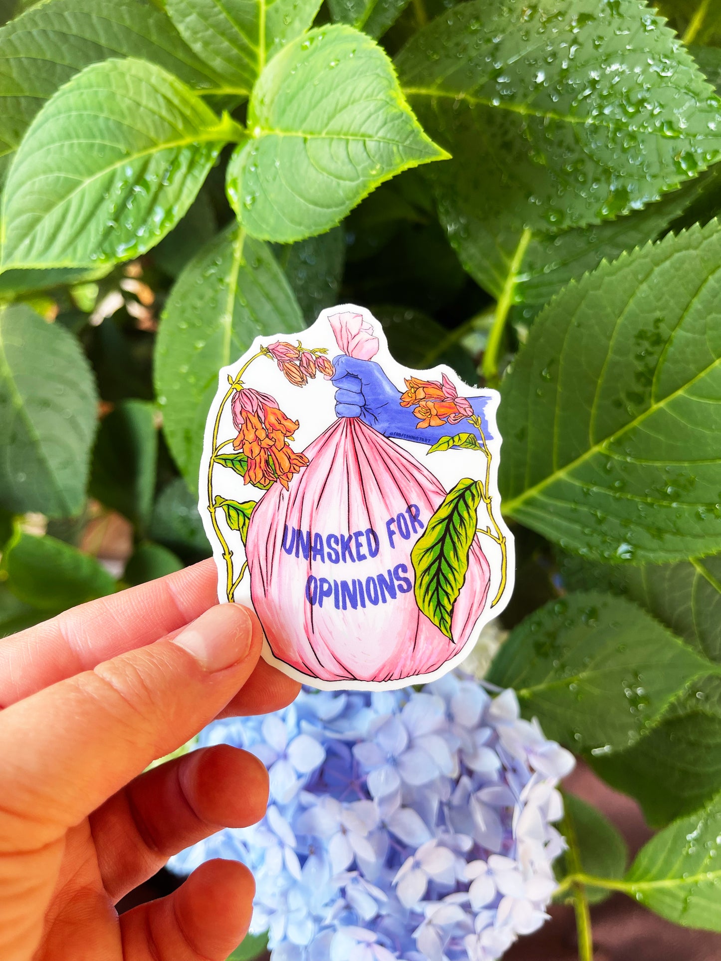 Unasked For Opinions In The Trash: Feminist Sticker
