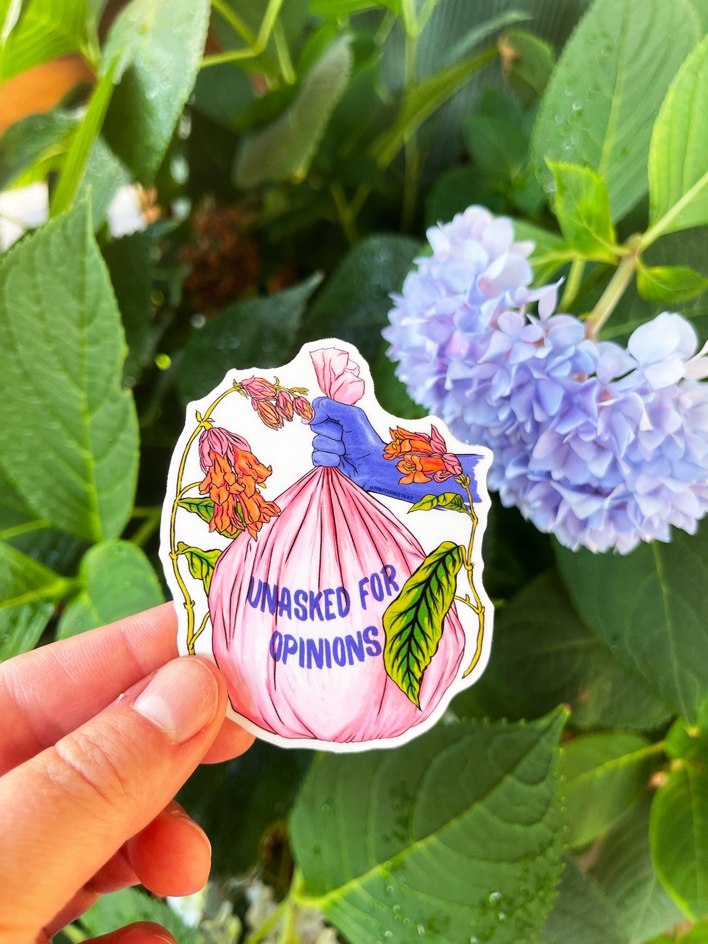 Unasked For Opinions In The Trash: Feminist Sticker