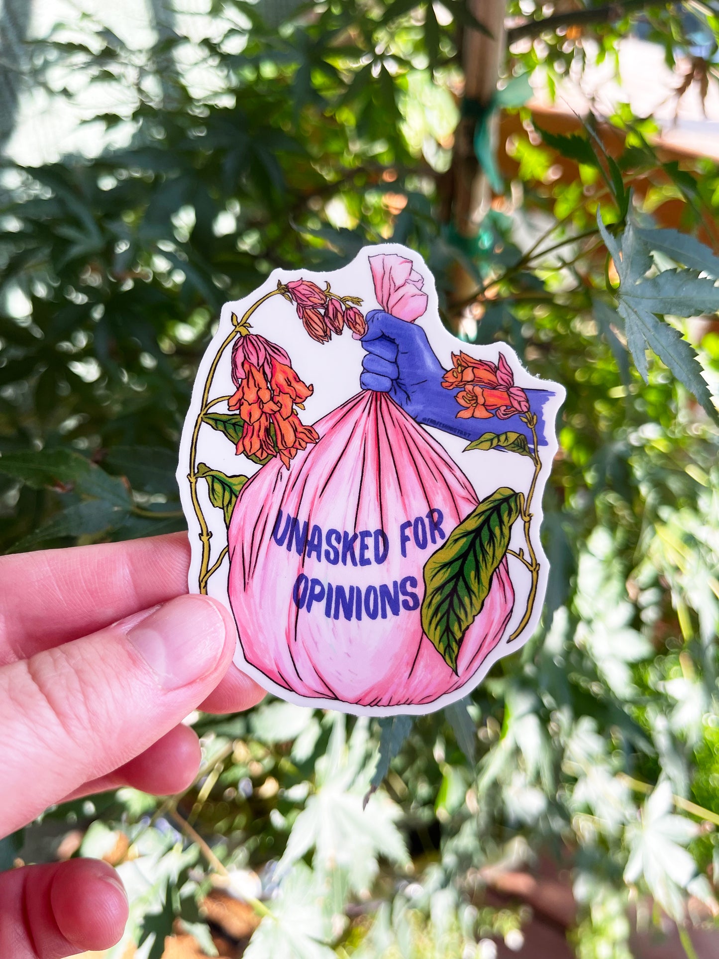 Unasked For Opinions In The Trash: Feminist Sticker