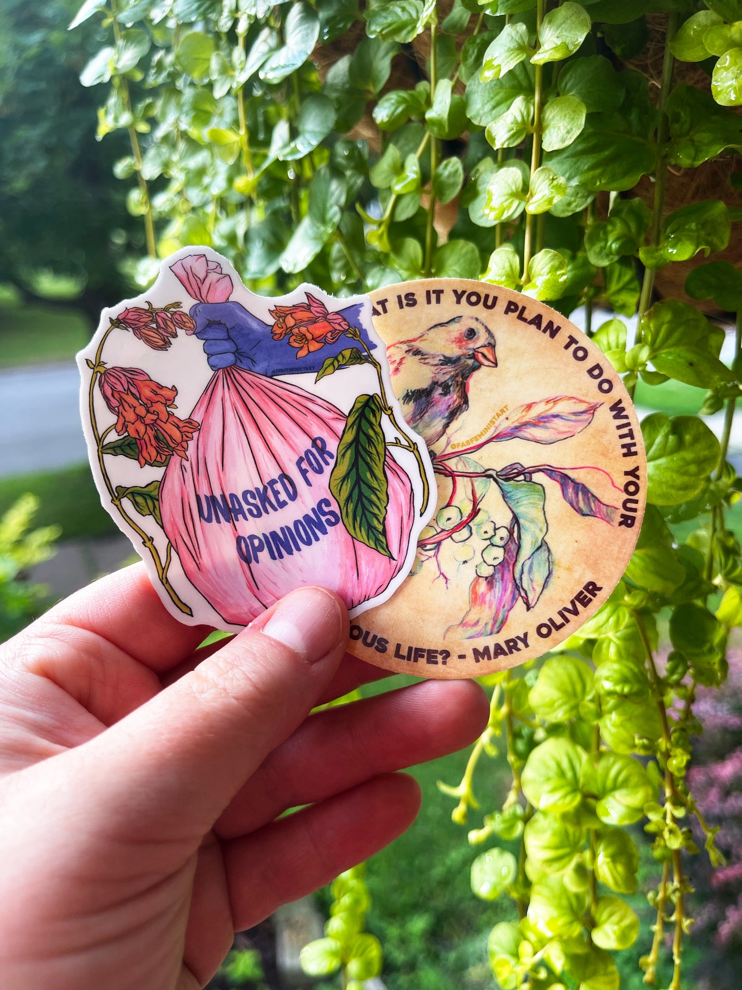 Unasked For Opinions In The Trash: Feminist Sticker