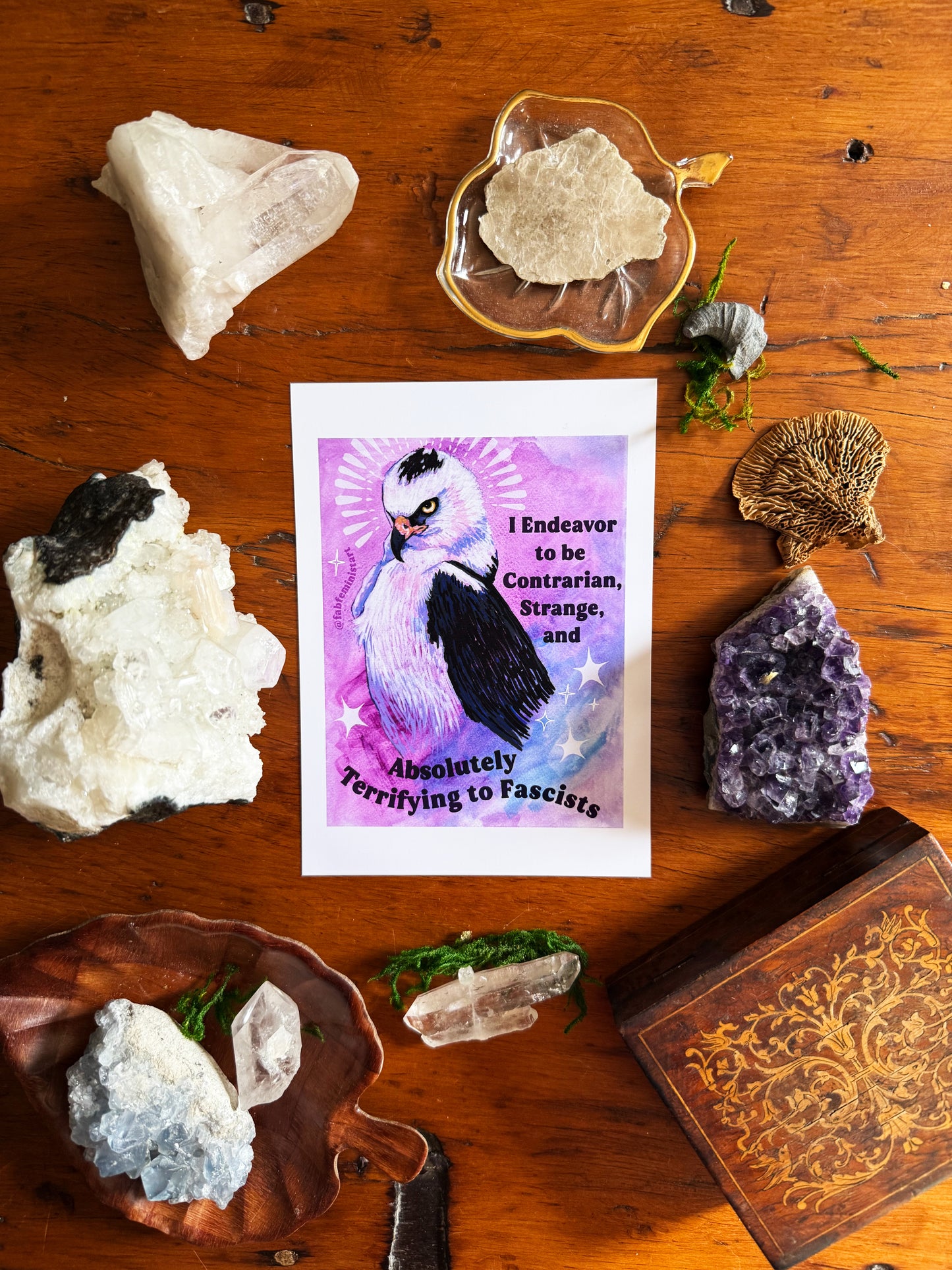 I Endeavor to be Contrarian, Strange, and Absolutely Terrifying to Fascists: Feminist Art Print