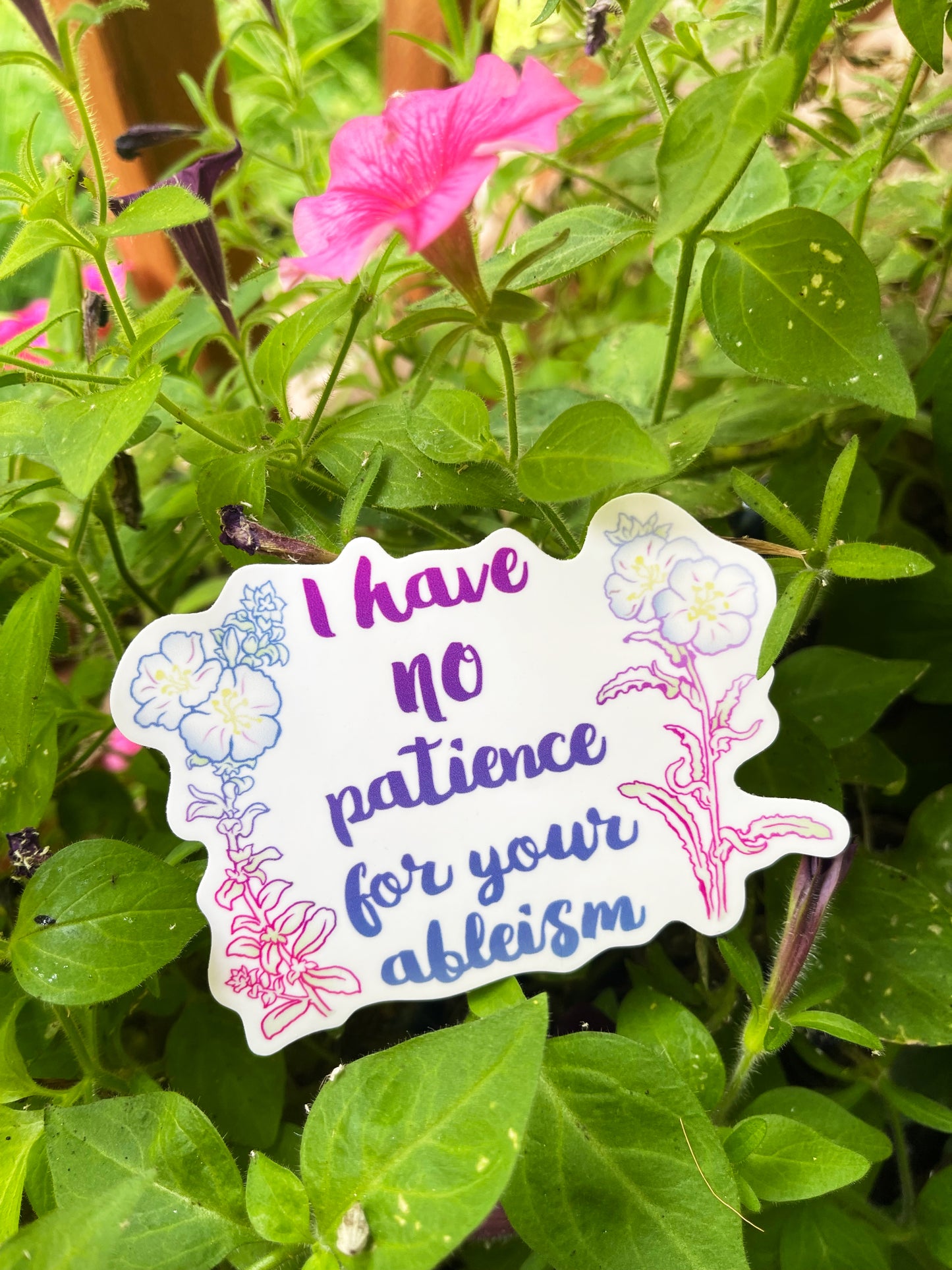 I Have No Patience For Your Ableism: Laptop Sticker