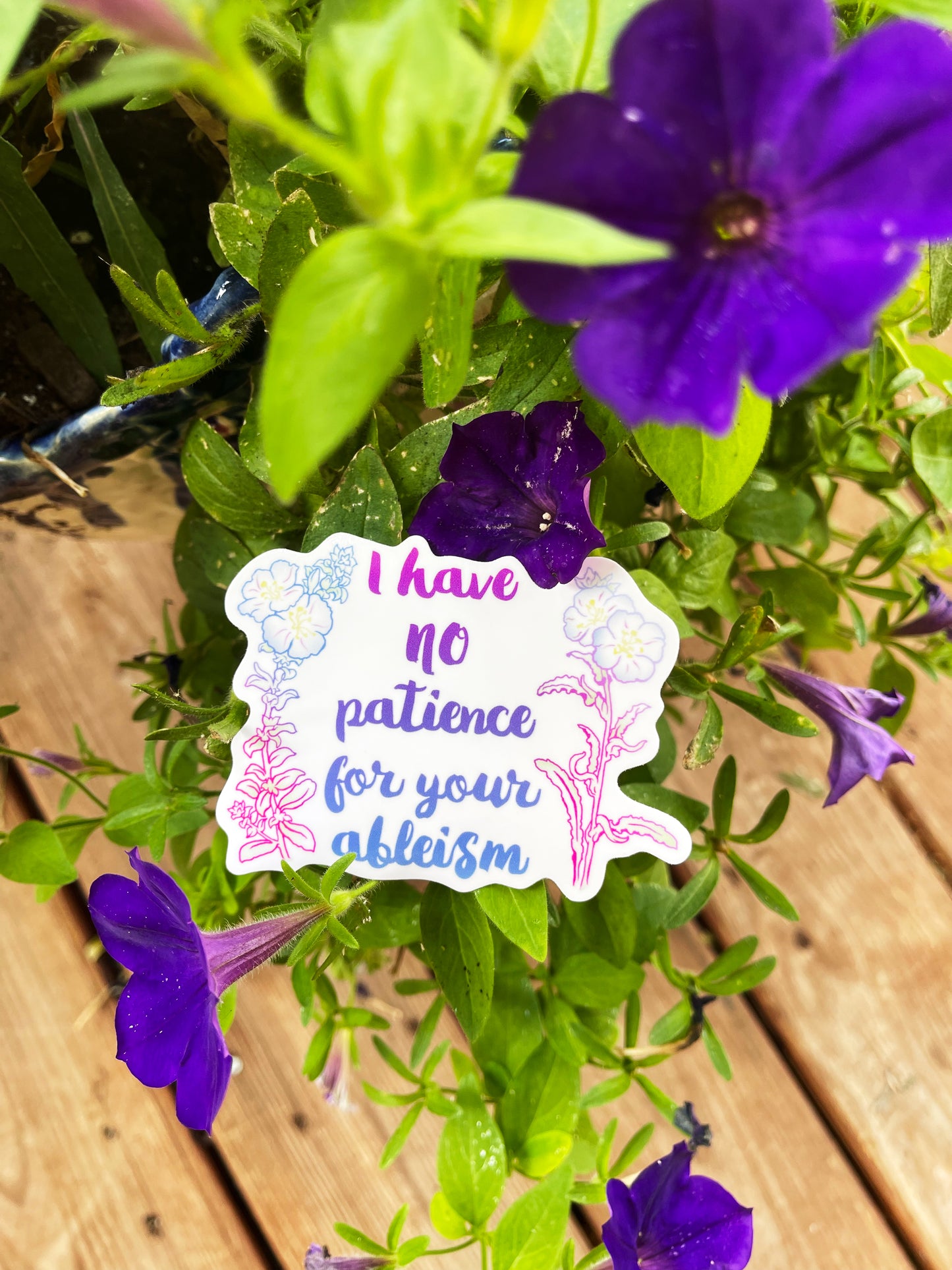 I Have No Patience For Your Ableism: Laptop Sticker