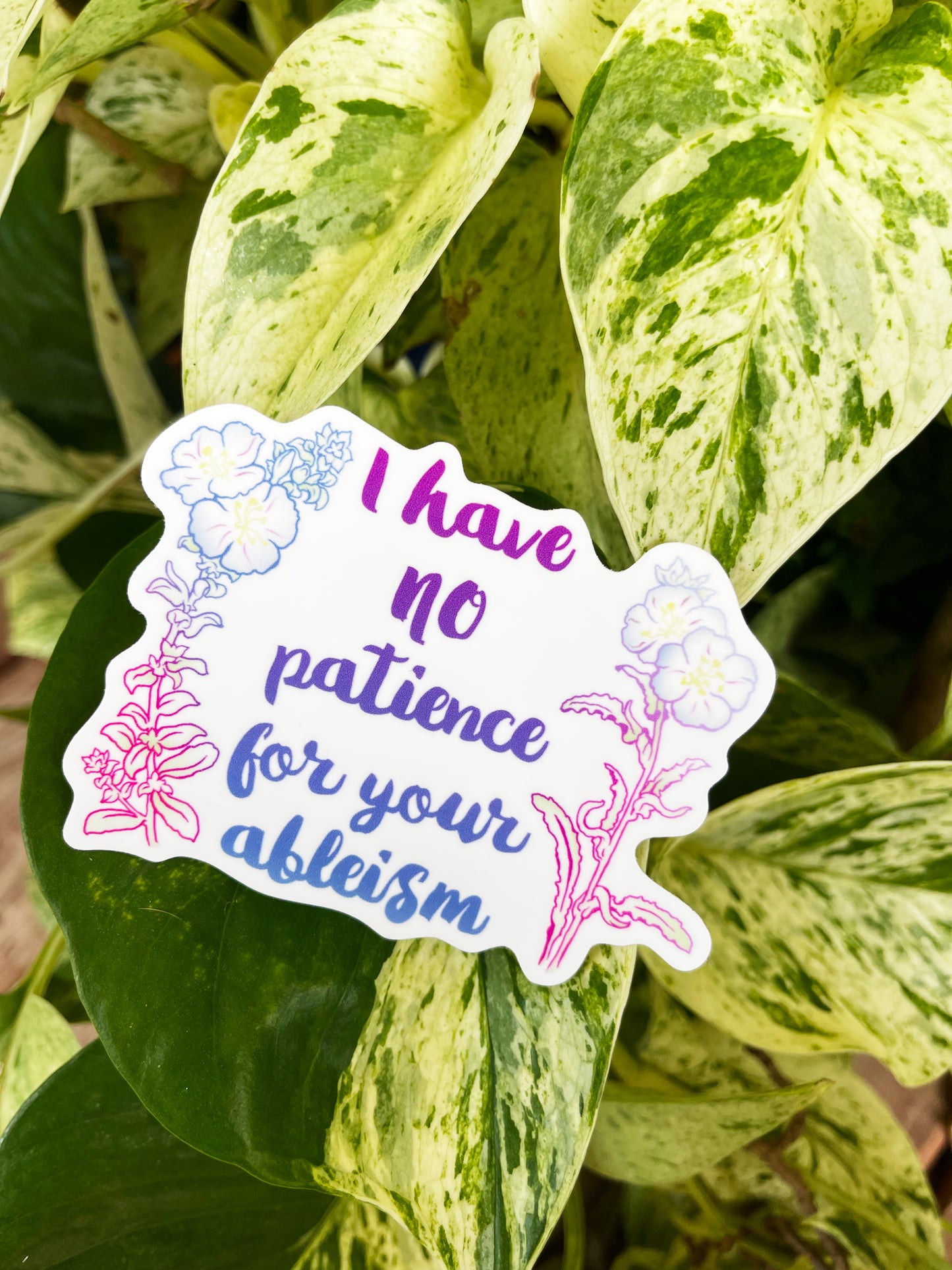 I Have No Patience For Your Ableism: Laptop Sticker