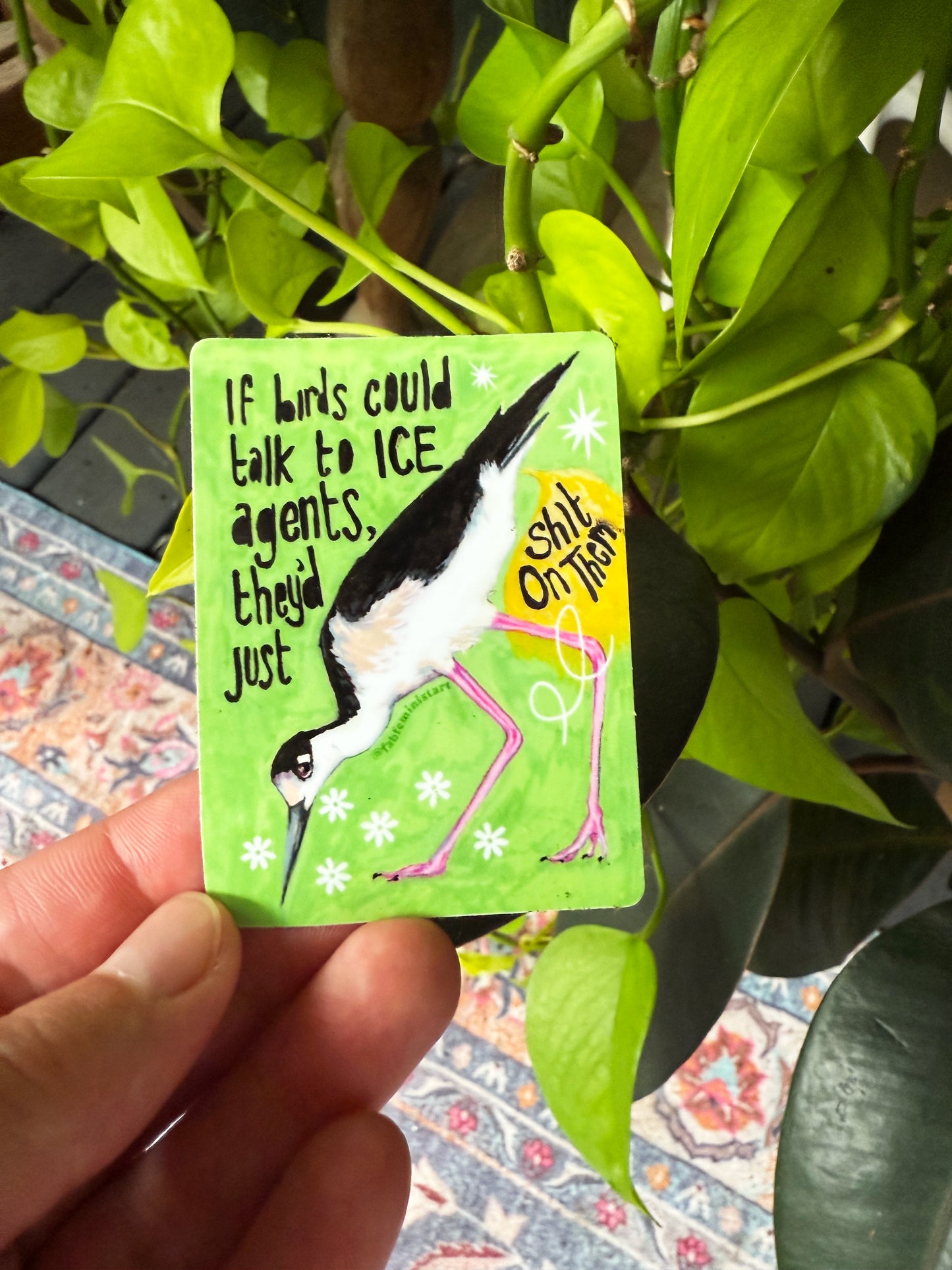 If Birds Could Talk To ICE Agents They'd Just Shit On Them: Feminist Sticker
