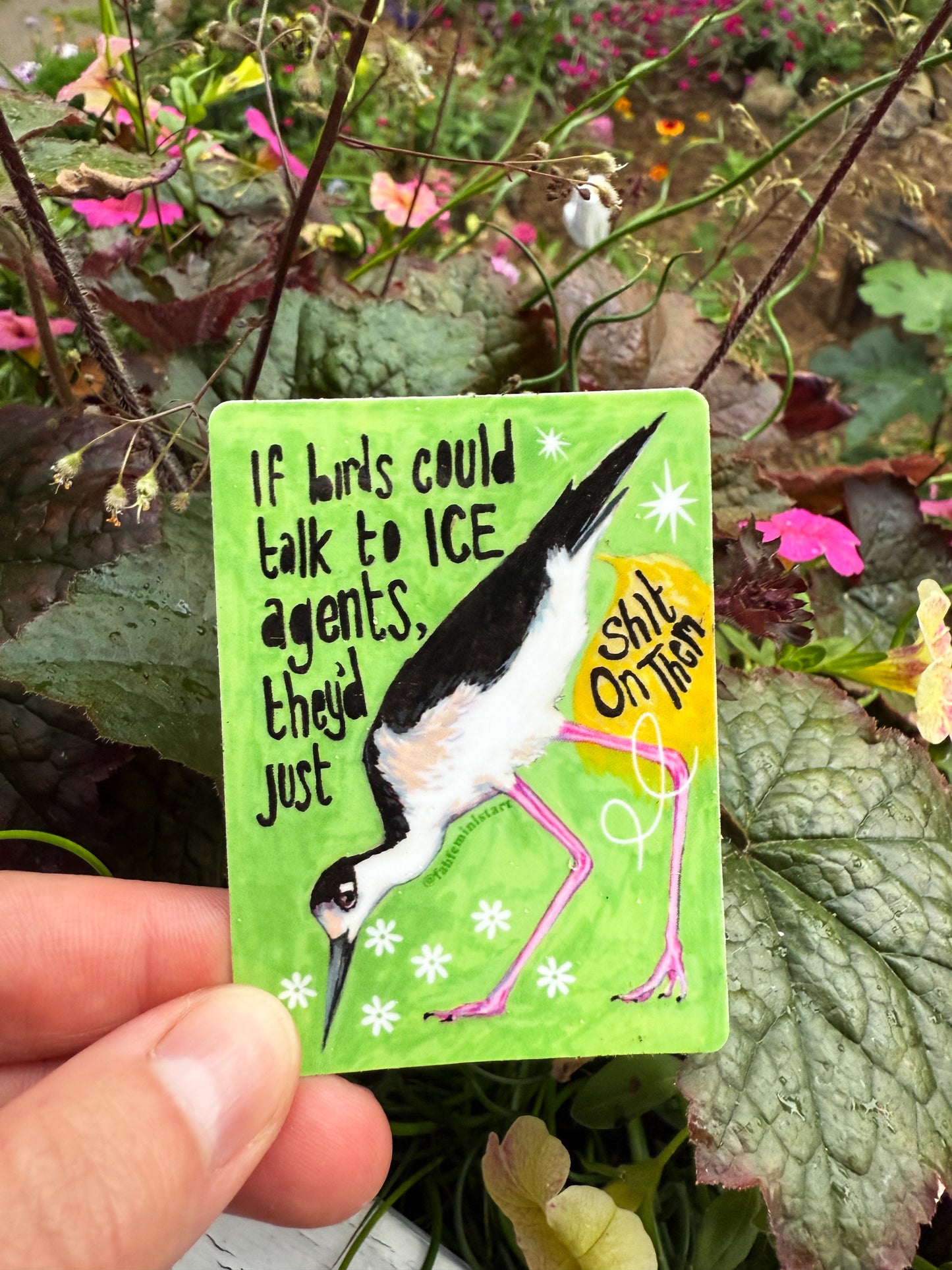 If Birds Could Talk To ICE Agents They'd Just Shit On Them: Feminist Sticker