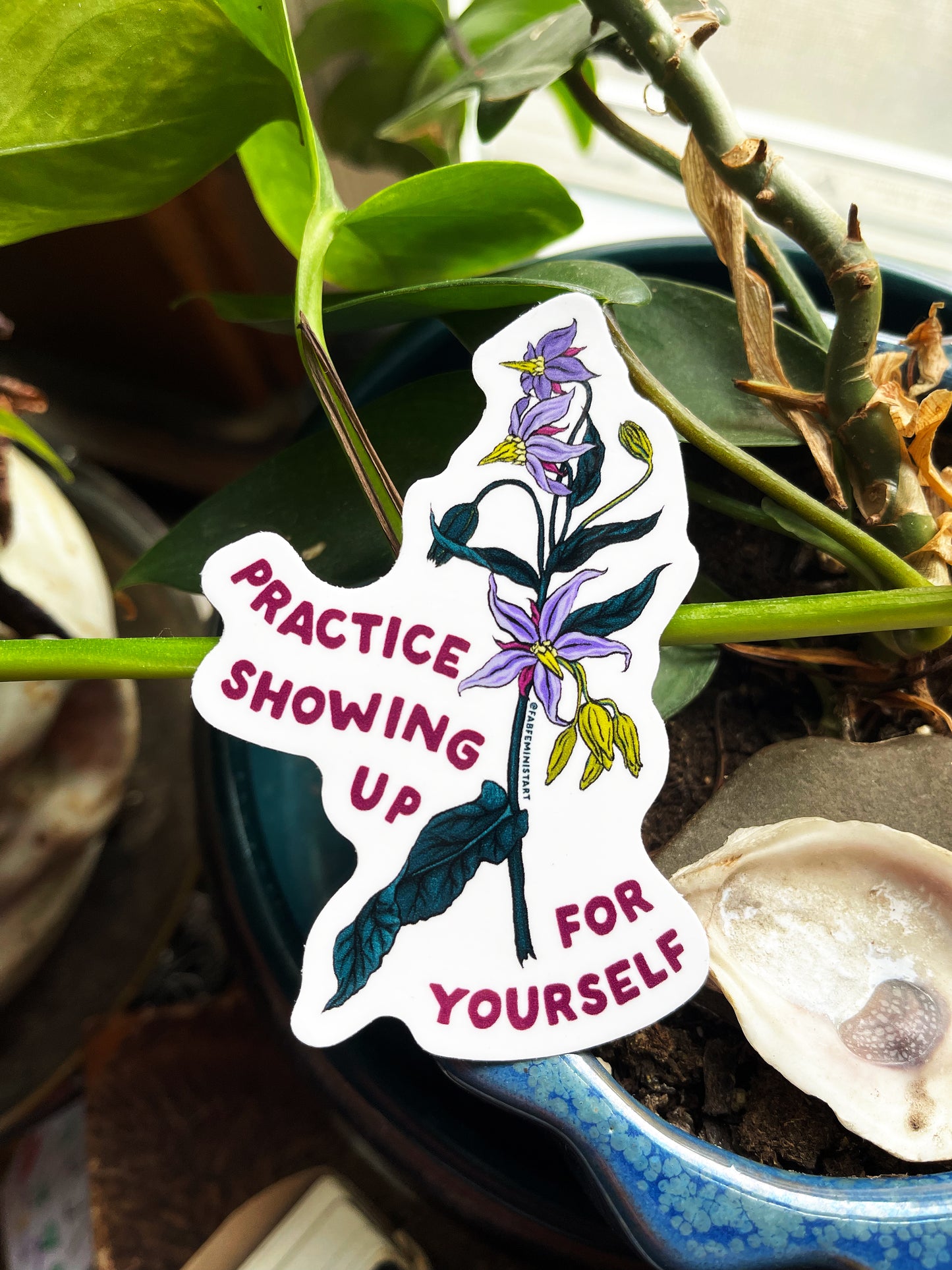 Practice Showing Up For Yourself: Mental Health Sticker