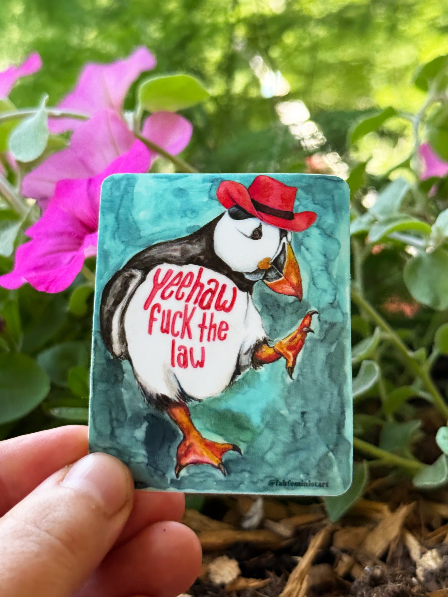 Yeehaw Fuck The Law: Feminist Sticker