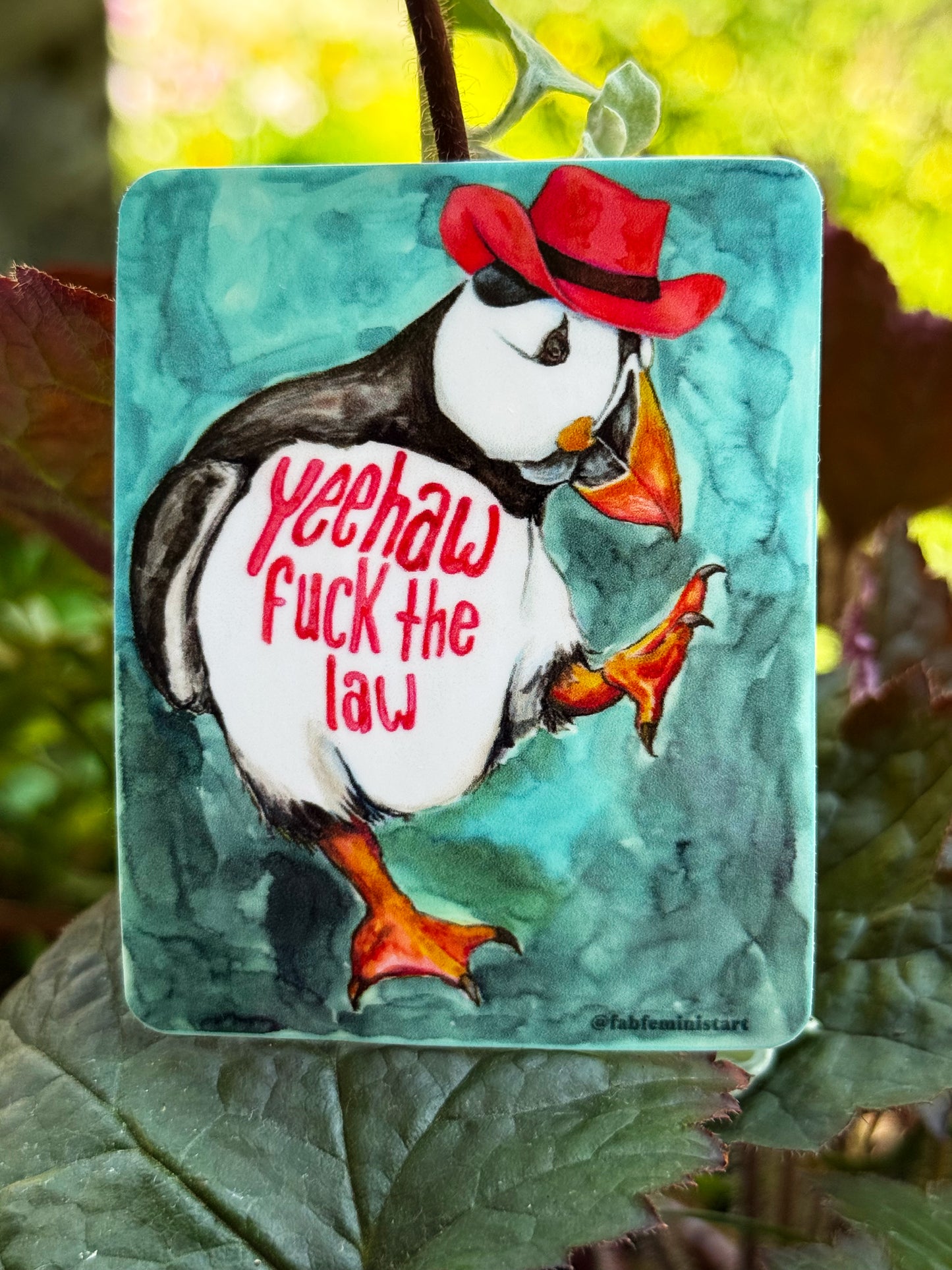 Yeehaw Fuck The Law: Feminist Sticker