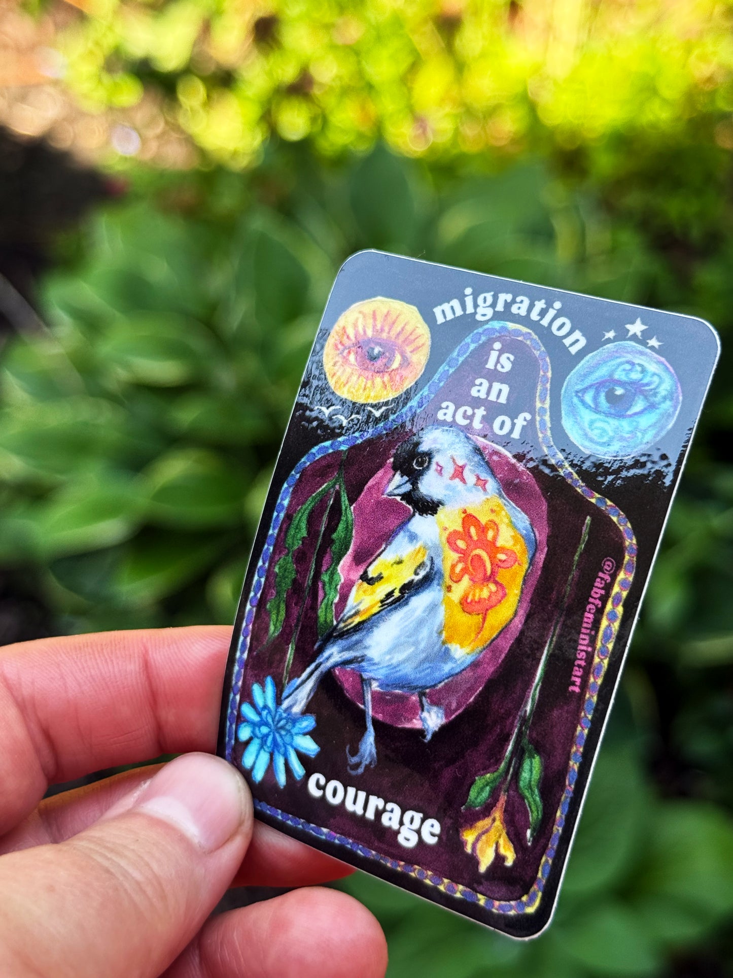 Migration Is An Act Of Courage: Feminist Sticker