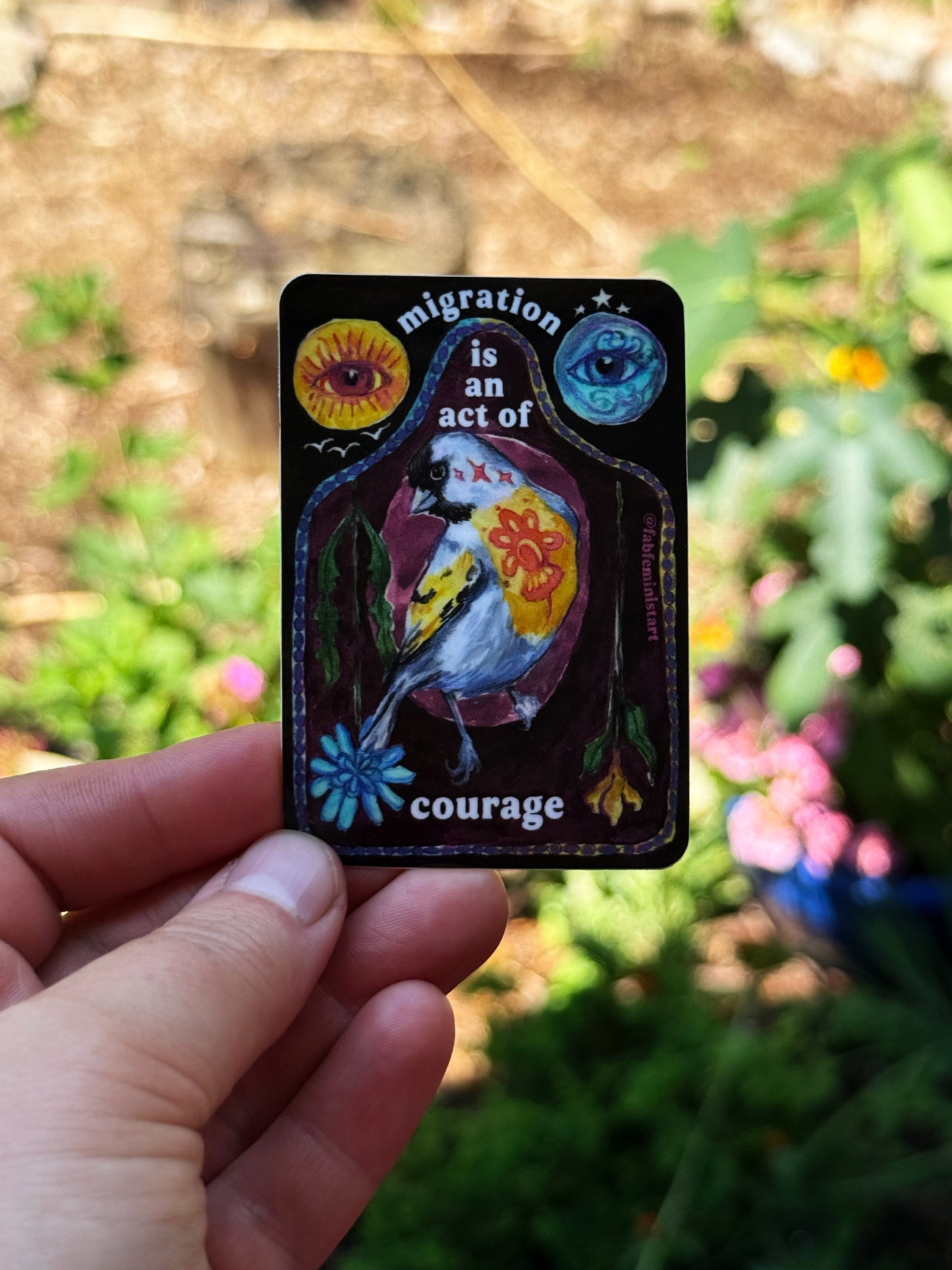 Migration Is An Act Of Courage: Feminist Sticker