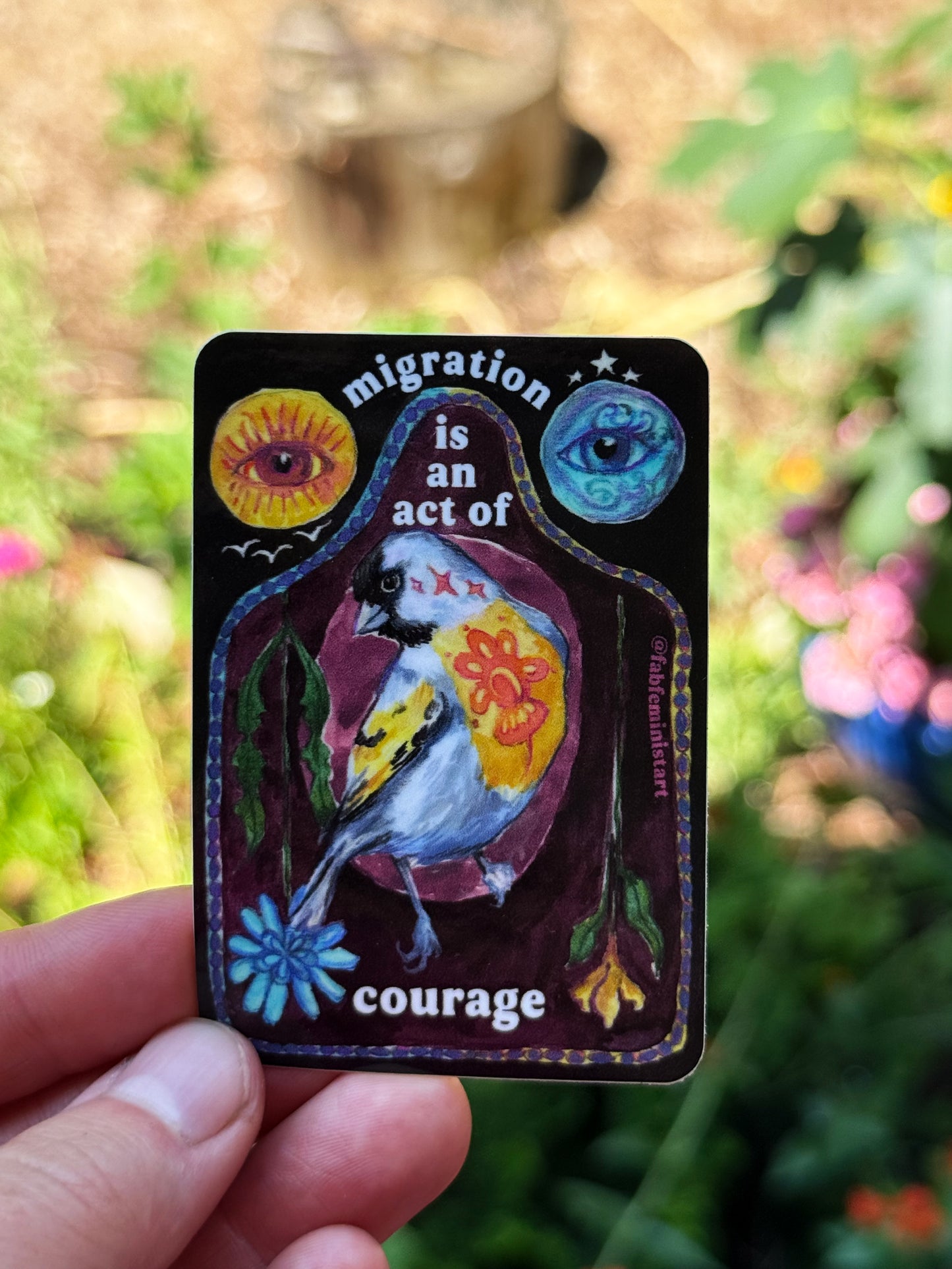 Migration Is An Act Of Courage: Feminist Sticker