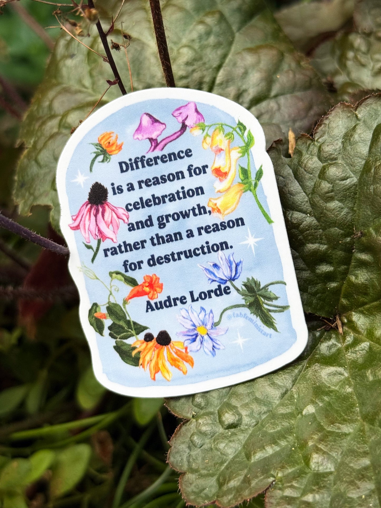 Difference Is A Reason For Celebration, Audre Lorde: Feminist Sticker