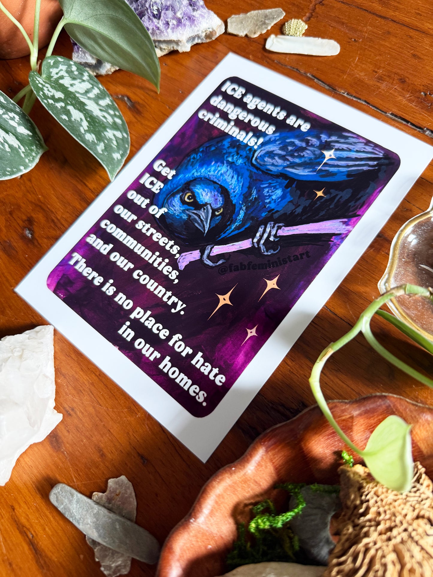 ICE agents are dangerous criminals: Feminist Art Print