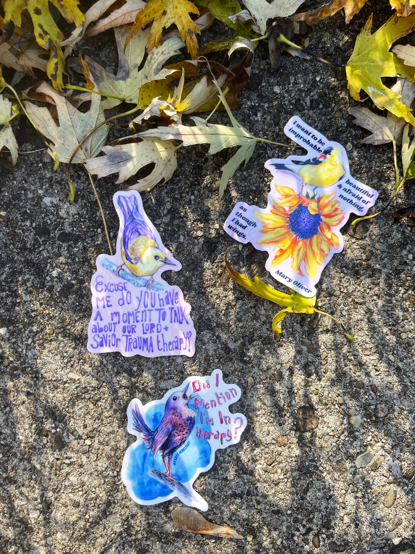 I Want To Be Improbable, beautiful and afraid of nothing, Mary Oliver: Feminist Sticker