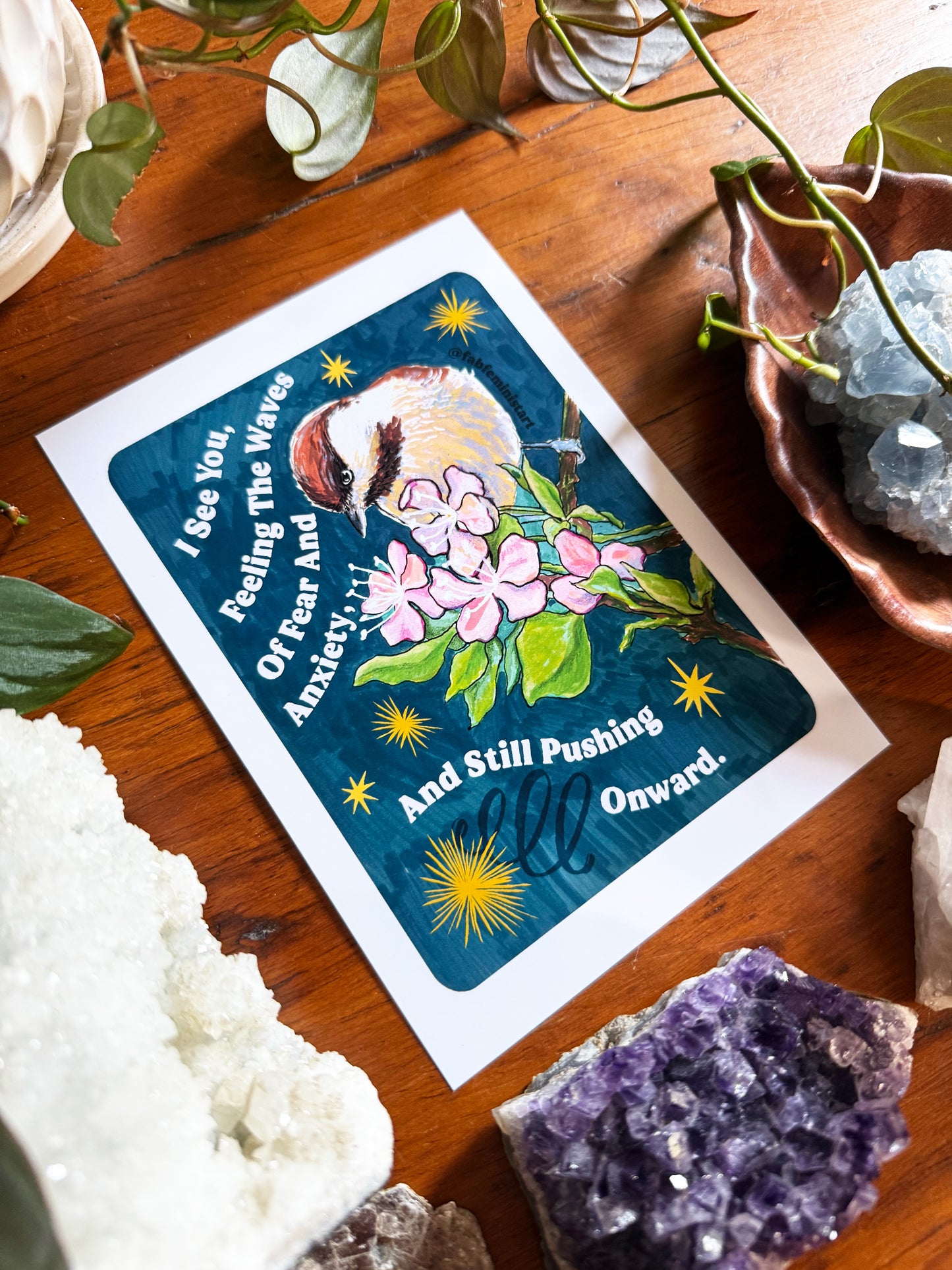 I See You Feeling The Waves Of Fear And Anxiety And Still Pushing Onward: Mental Health Art Print