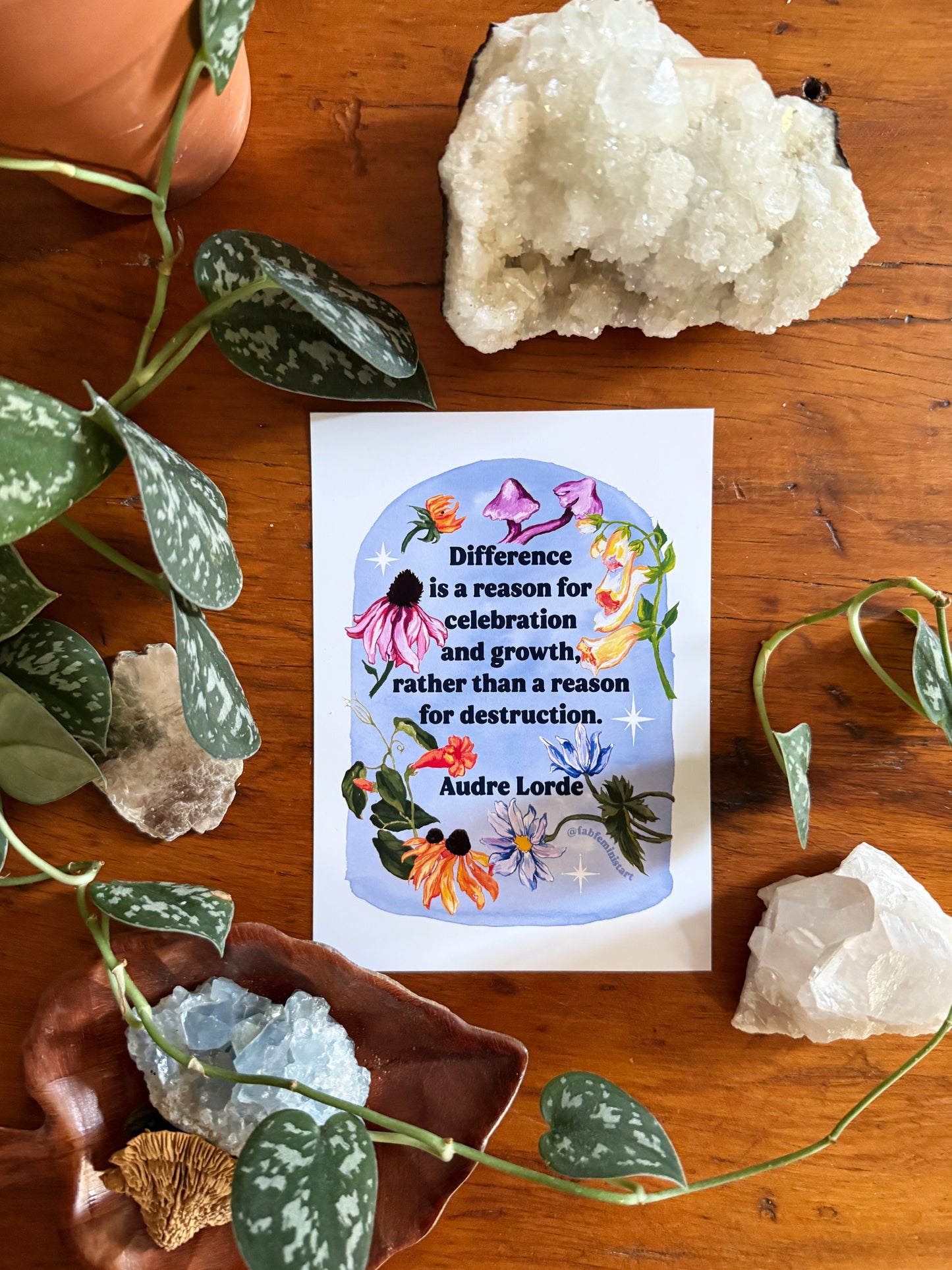 Difference is a reason for celebration and growth rather than a reason for destruction, Audre Lorde: Feminist Art Print